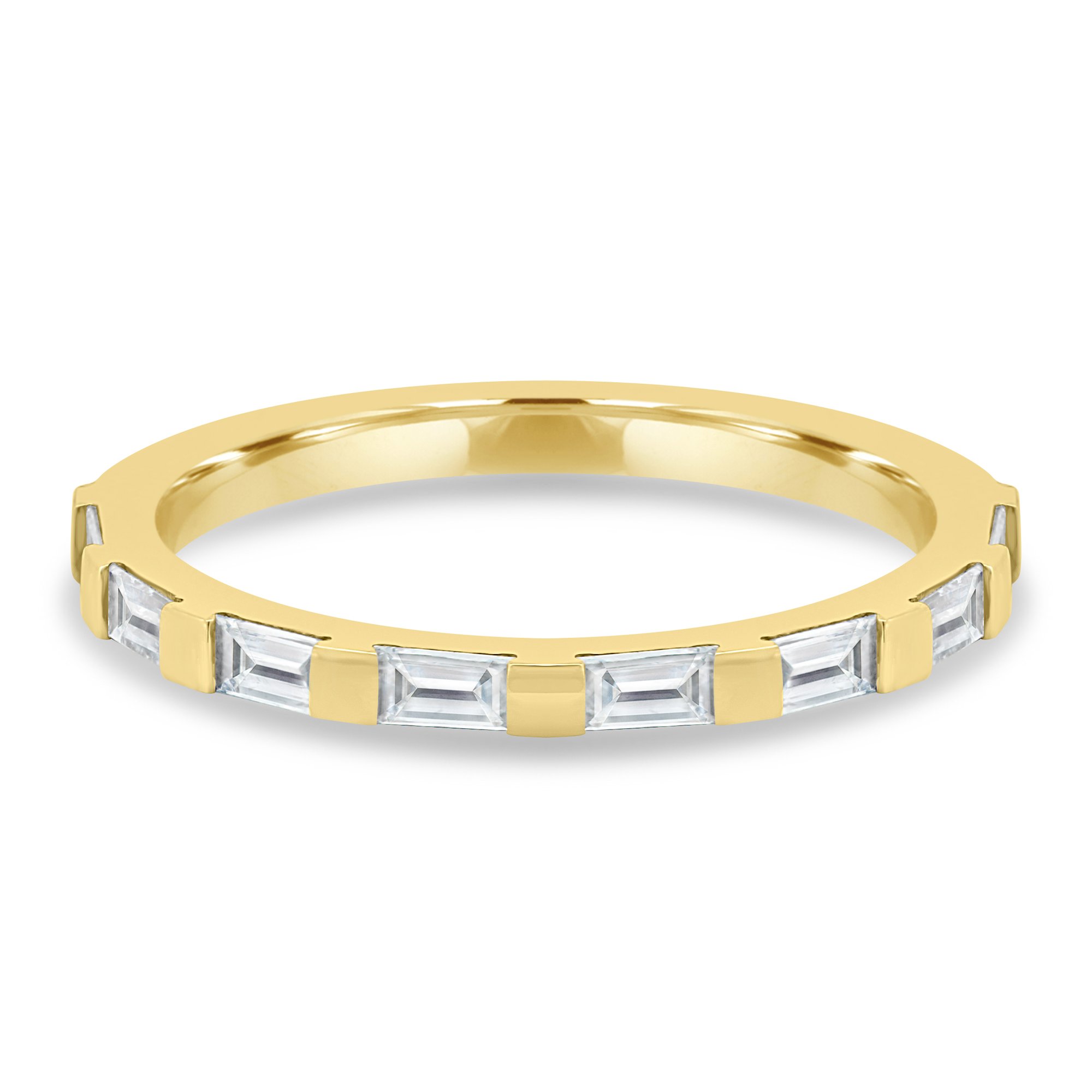 Felicity  Baguette Stone Wedding Ring - 18k Yellow Gold