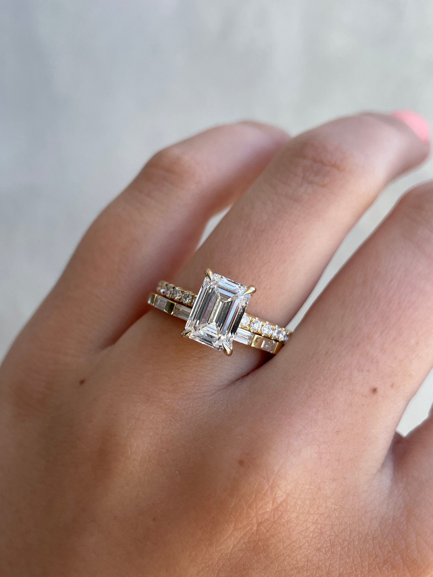 Felicity  Baguette Stone Wedding Ring Lifestyle Image