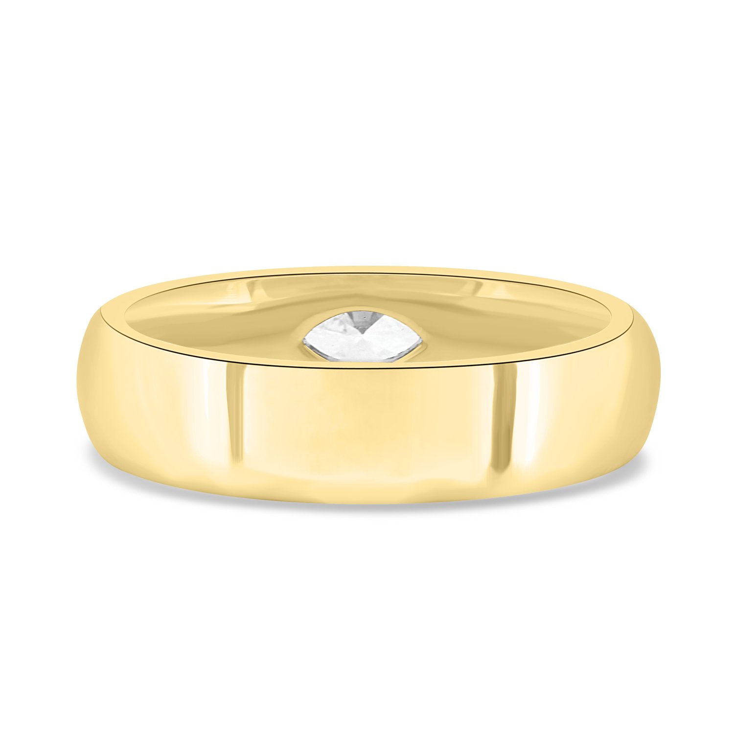 Franca - East West Marquise Smooth Dome Solitaire - 18k Yellow Gold