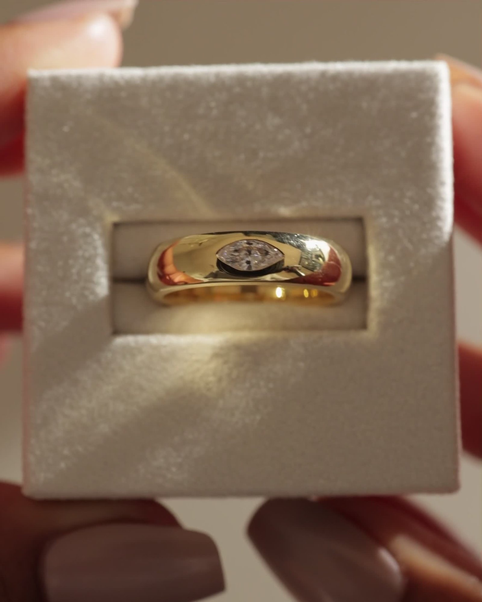 Franca - East West Marquise Smooth Dome Solitaire Lifestyle Image