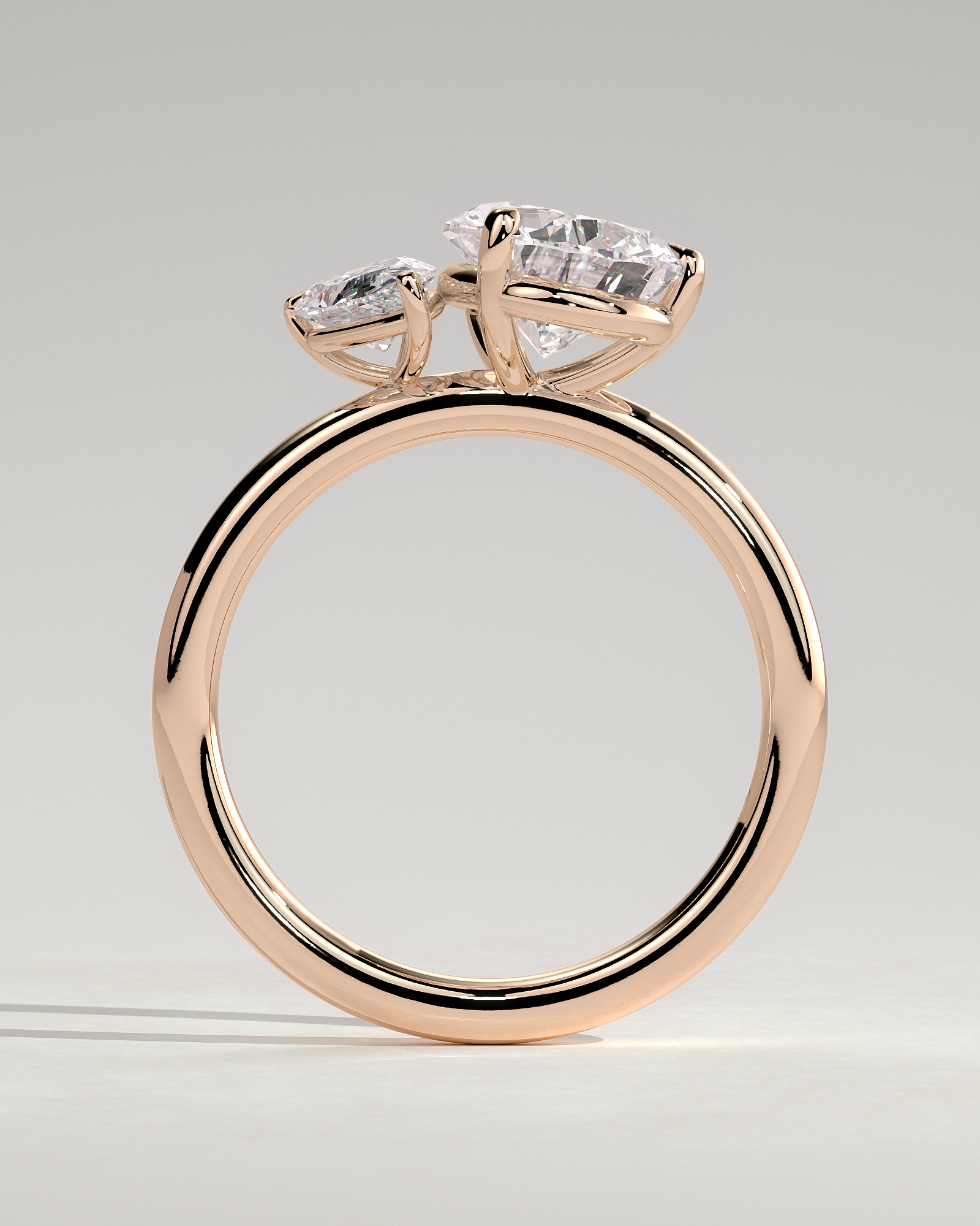 Francesca - Double Pear Toi et Moi - 18k Rose Gold