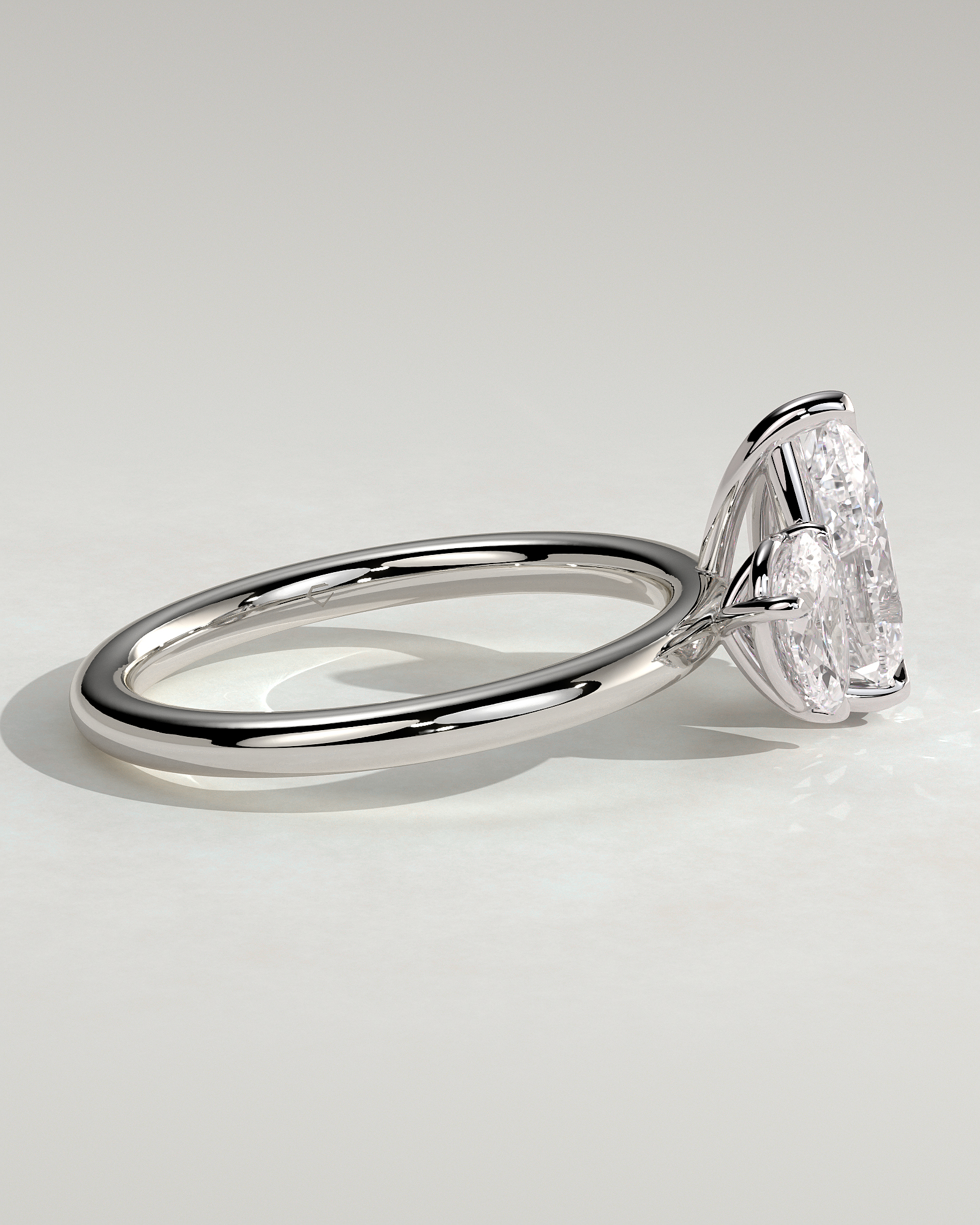 Francesca - Double Pear Toi et Moi - 18k White Gold