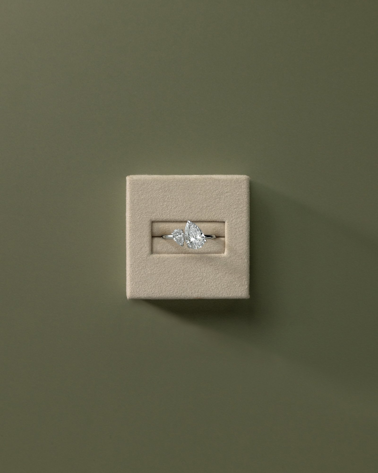 Francesca - Double Pear Toi et Moi - 18k White Gold