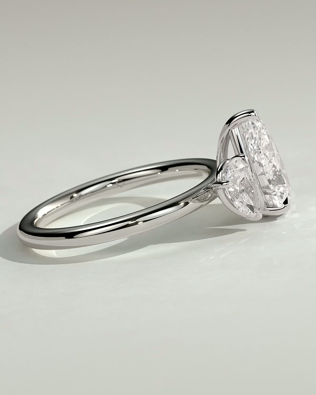 Francesca - Double Pear Toi et Moi - 18k White Gold