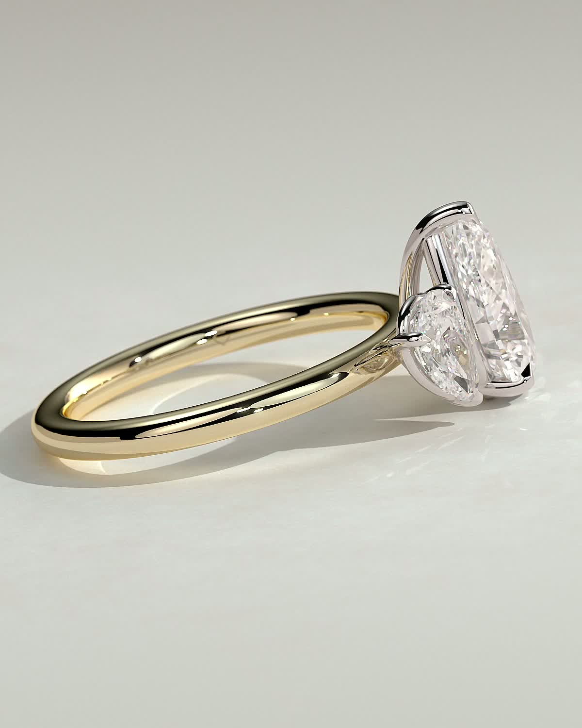 Francesca - Double Pear Toi et Moi - 18k Yellow Gold / 18k White Gold