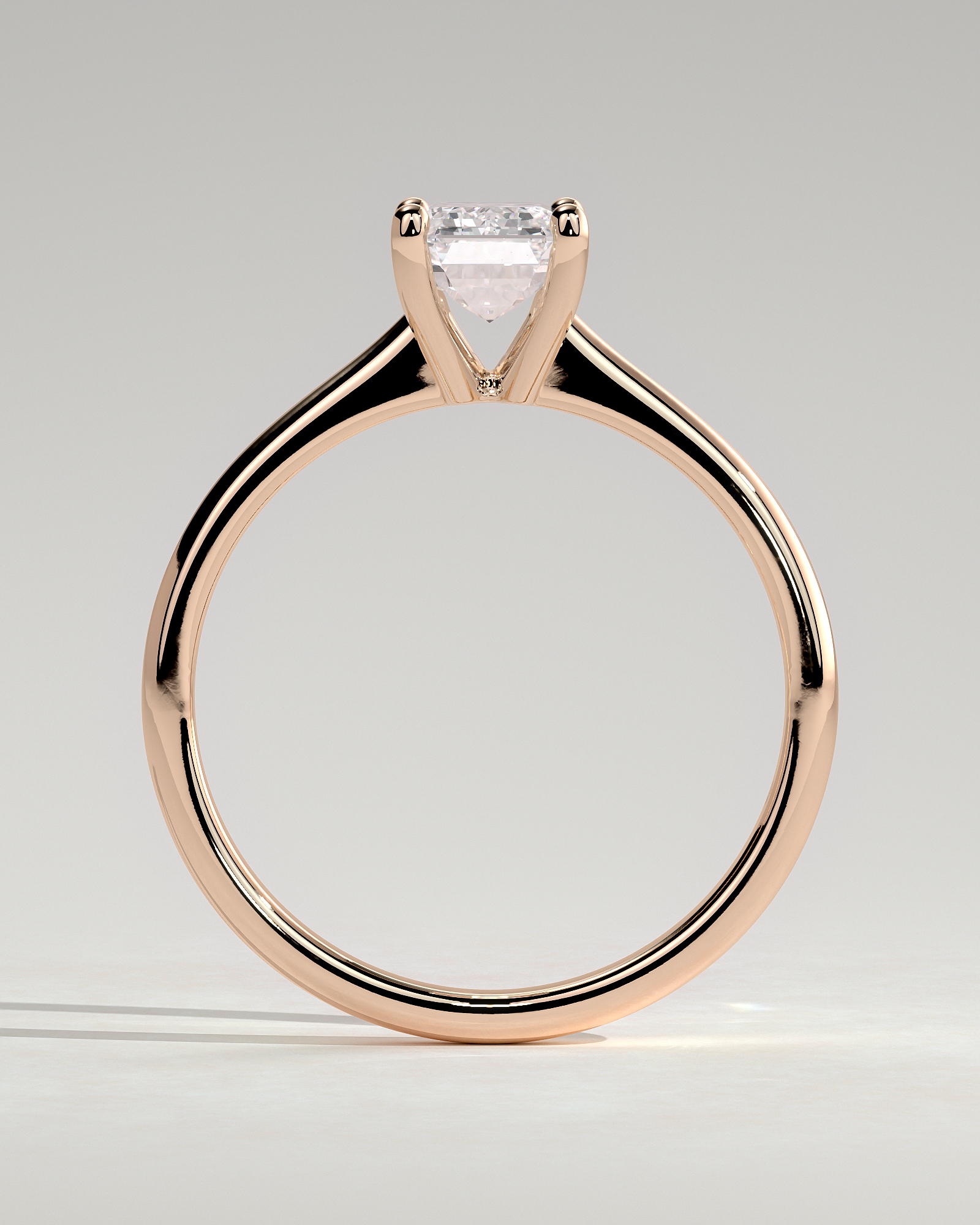 Freya  Emerald Solitaire - 18k Rose Gold