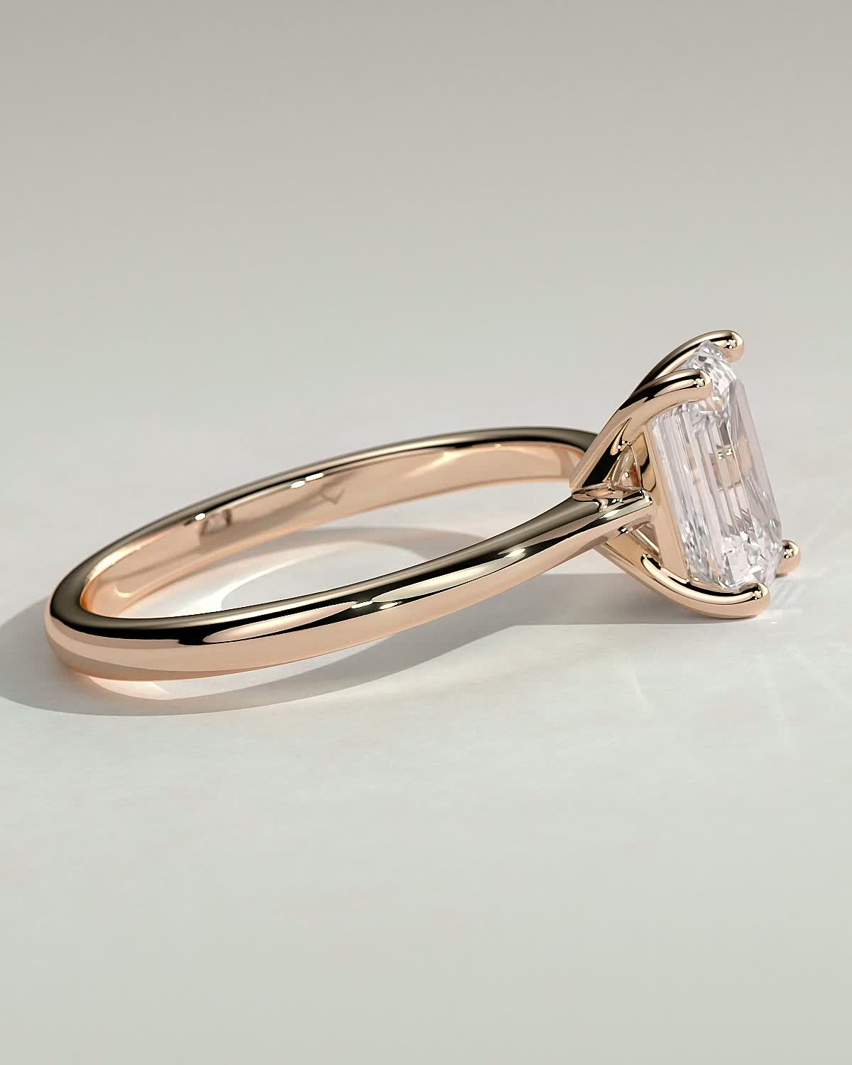 Freya  Emerald Solitaire - 18k Rose Gold