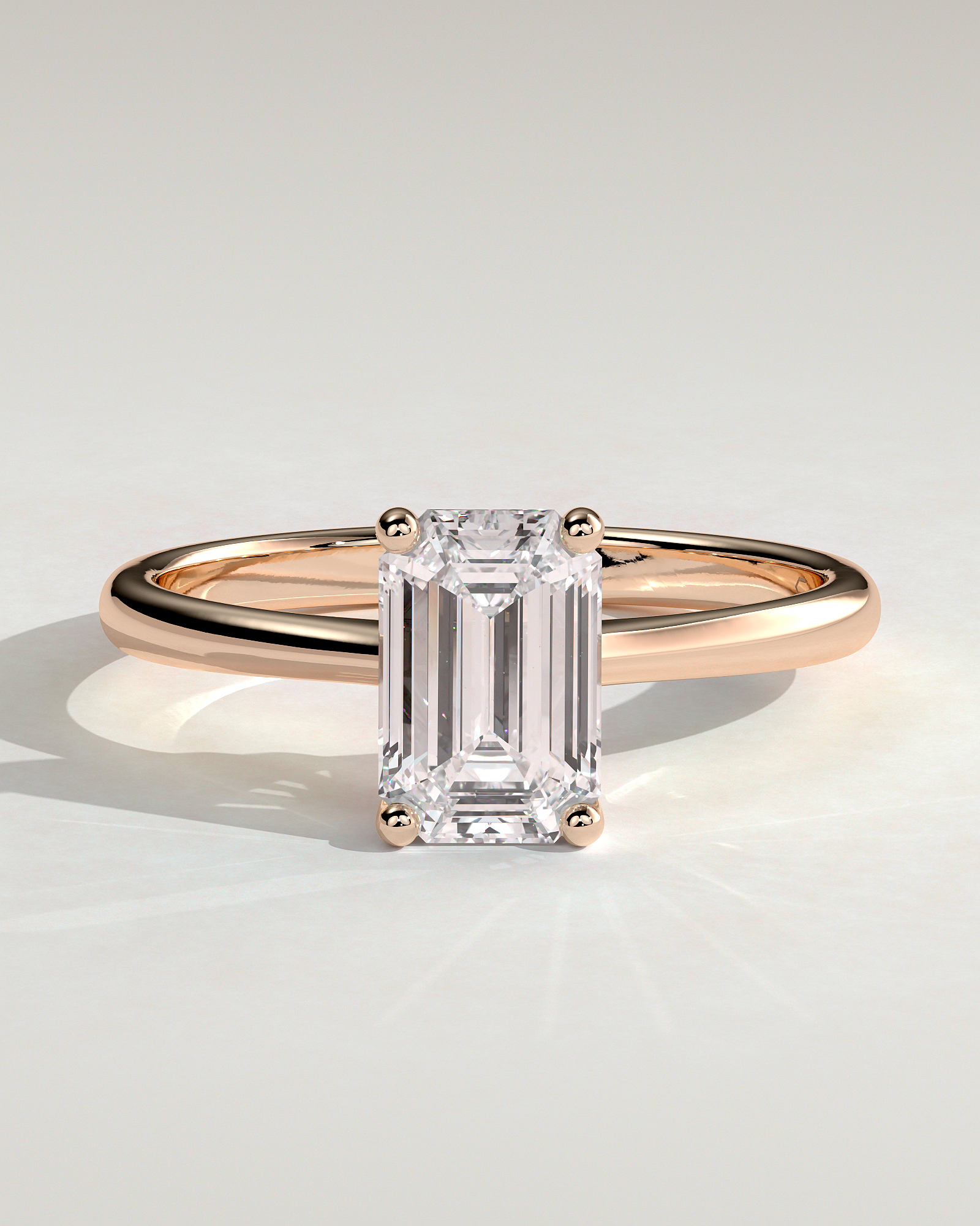 Freya  Emerald Solitaire - 18k Rose Gold