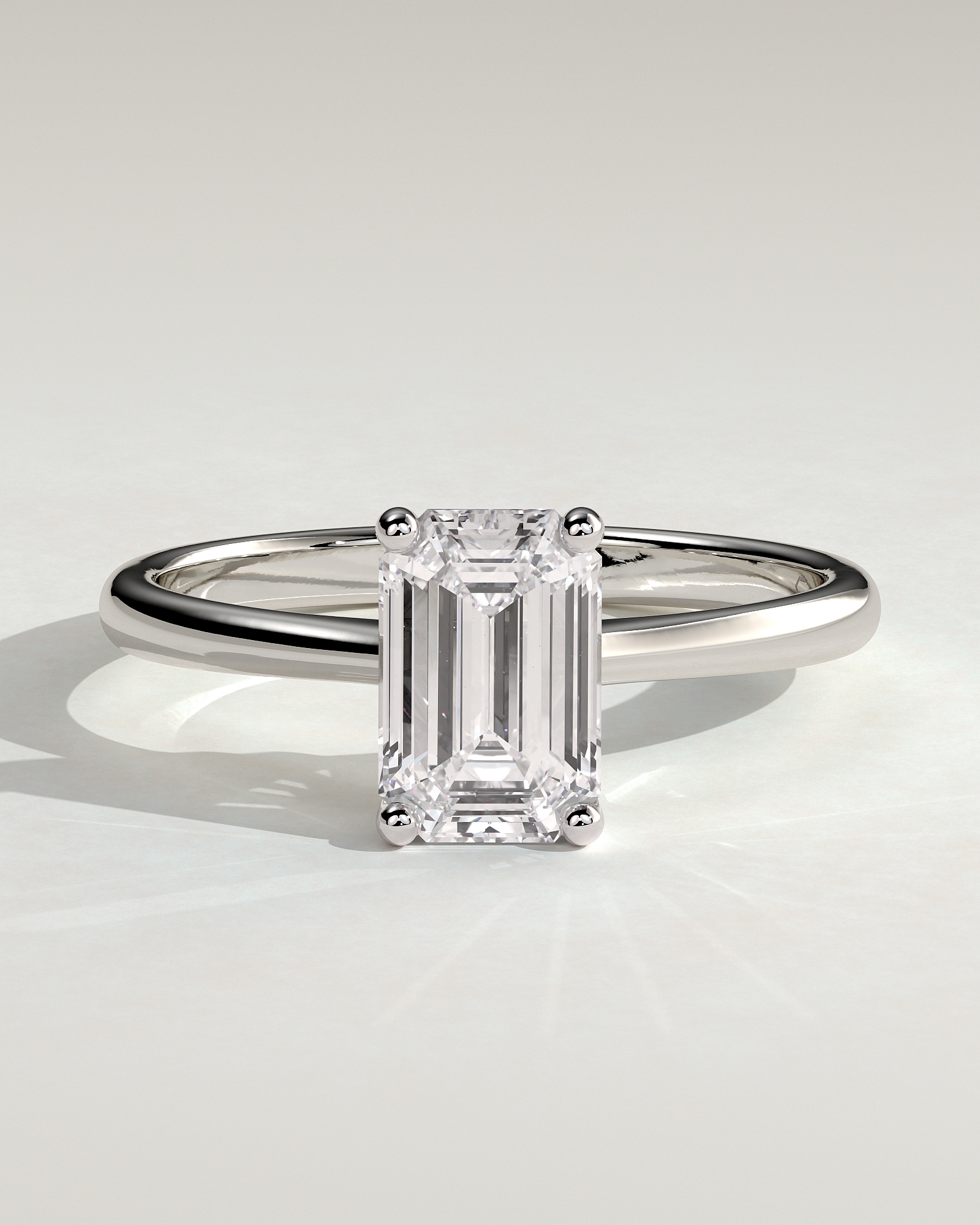 Freya  Emerald Solitaire - 18k White Gold