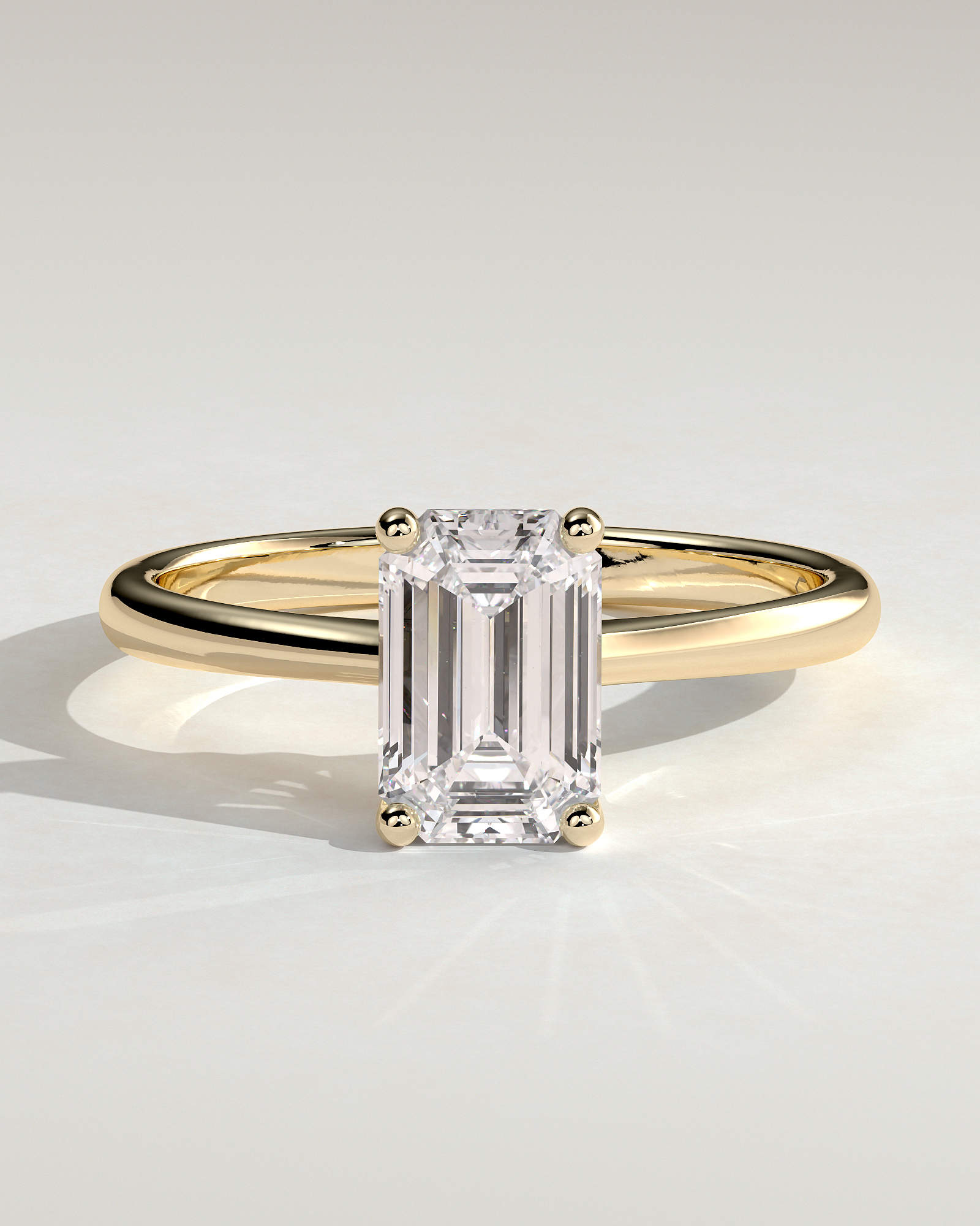 Freya  Emerald Solitaire - 18k Yellow Gold