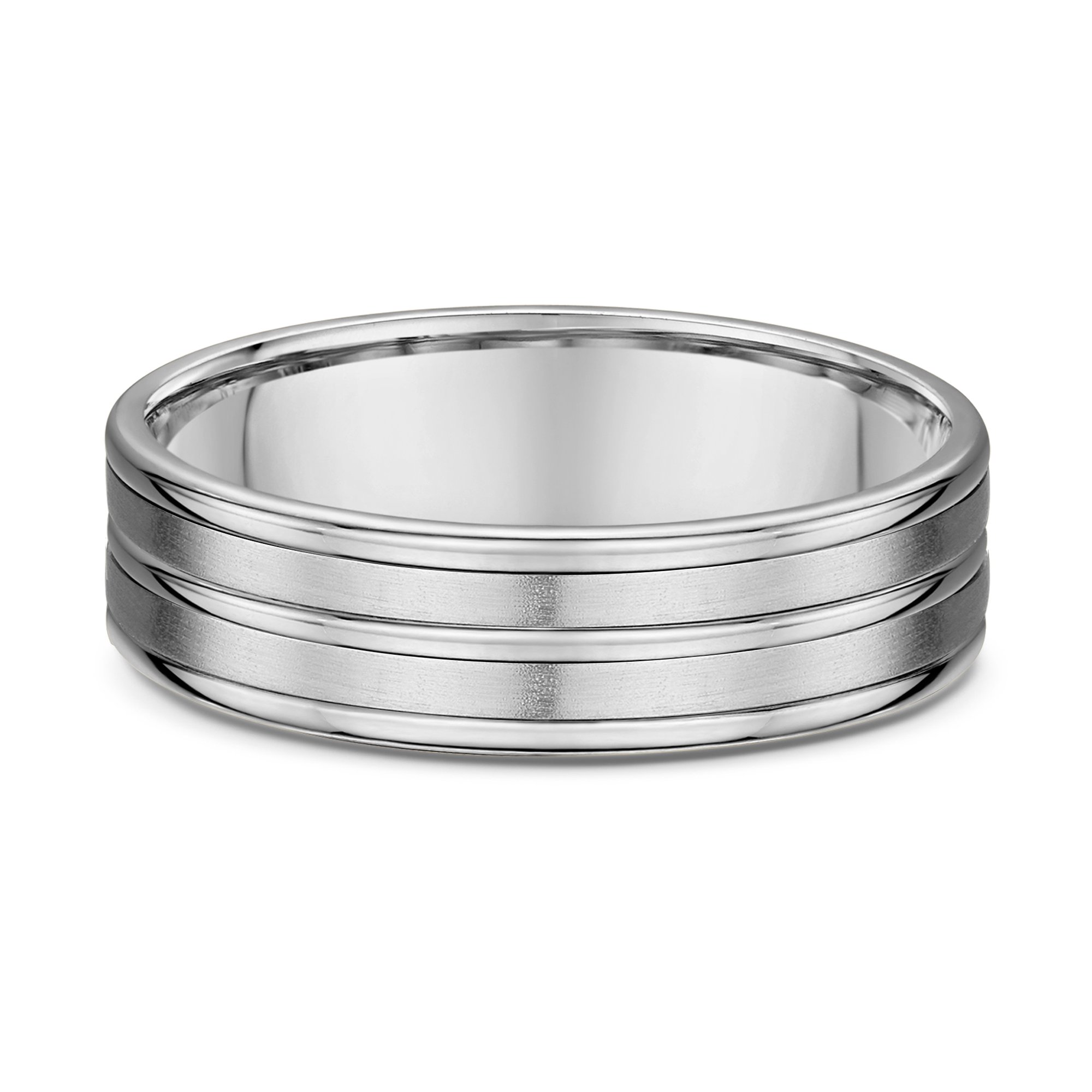 Gabriel Mens Wedding Ring - 9k White Gold