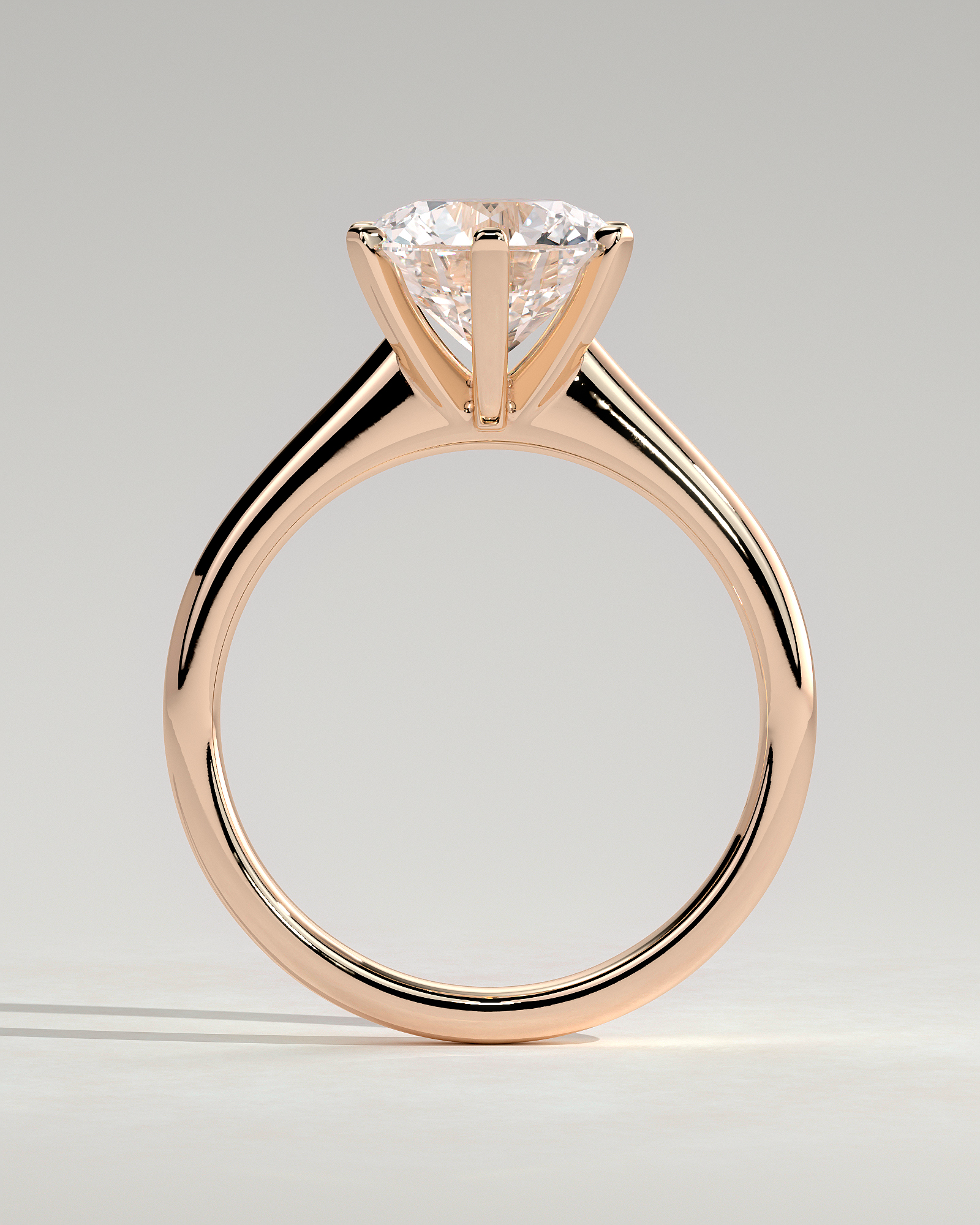 Gabrielle  6 Claw Solitaire - 18k Rose Gold