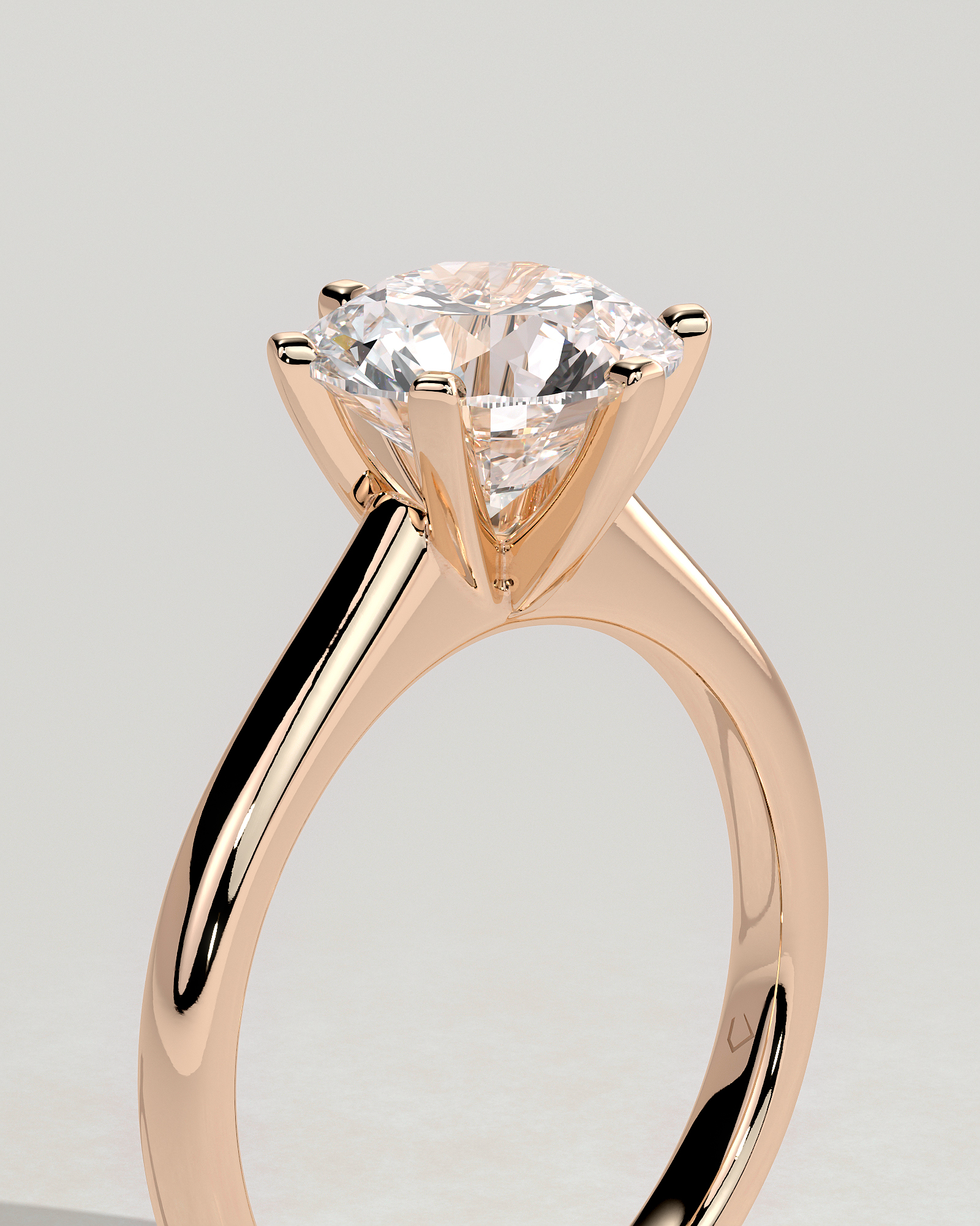 Gabrielle  6 Claw Solitaire - 18k Rose Gold