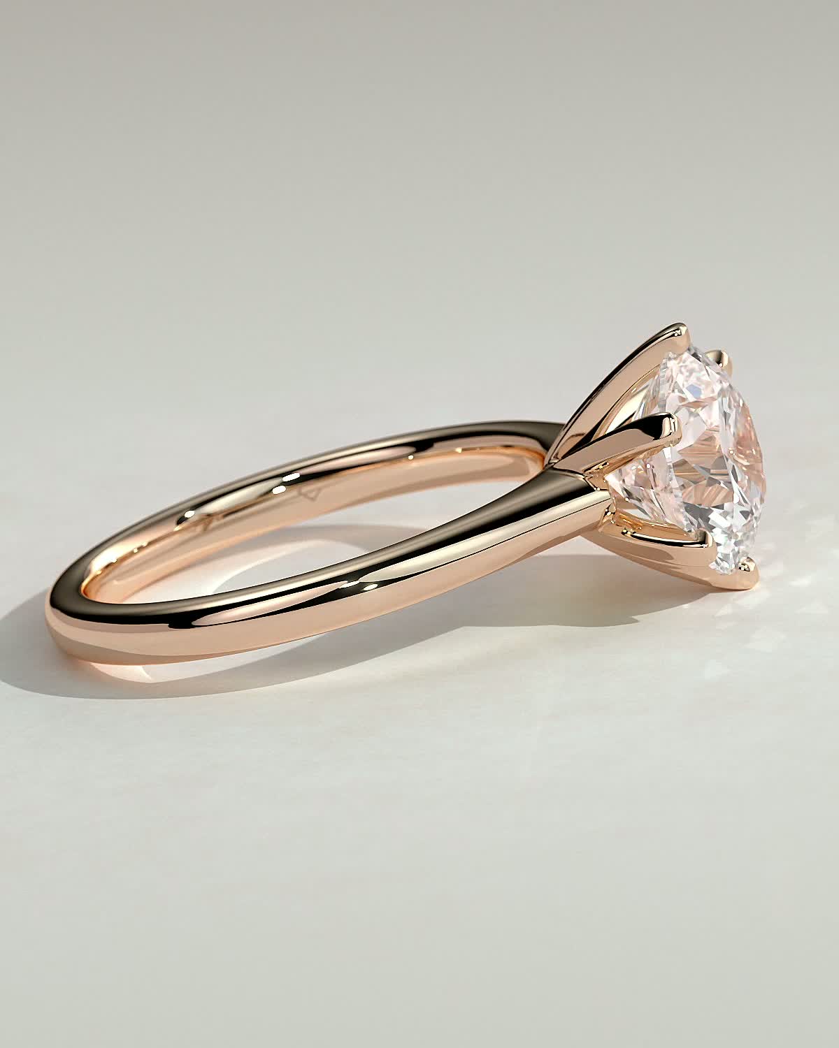 Gabrielle  6 Claw Solitaire - 18k Rose Gold