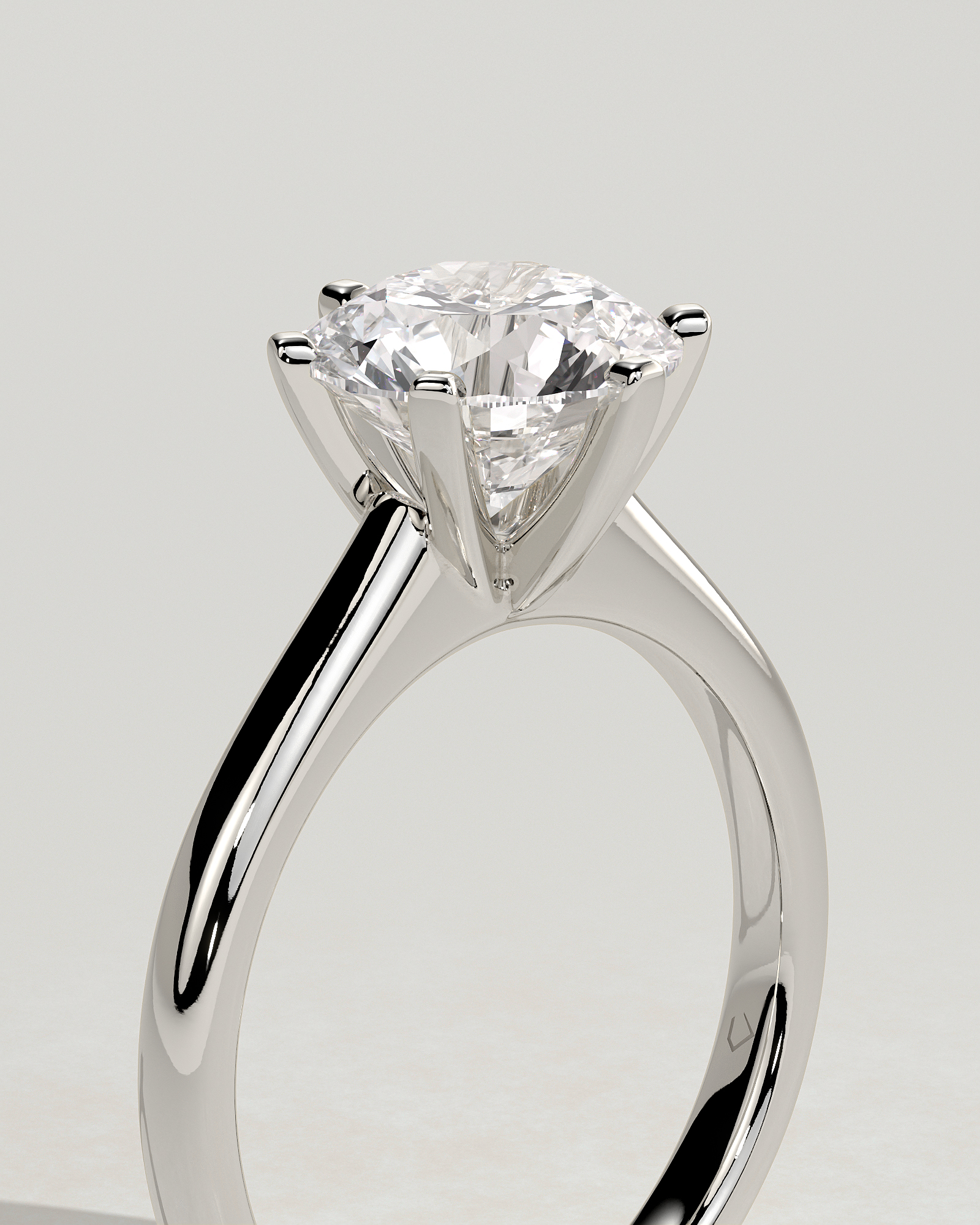 Gabrielle  6 Claw Solitaire - 18k White Gold