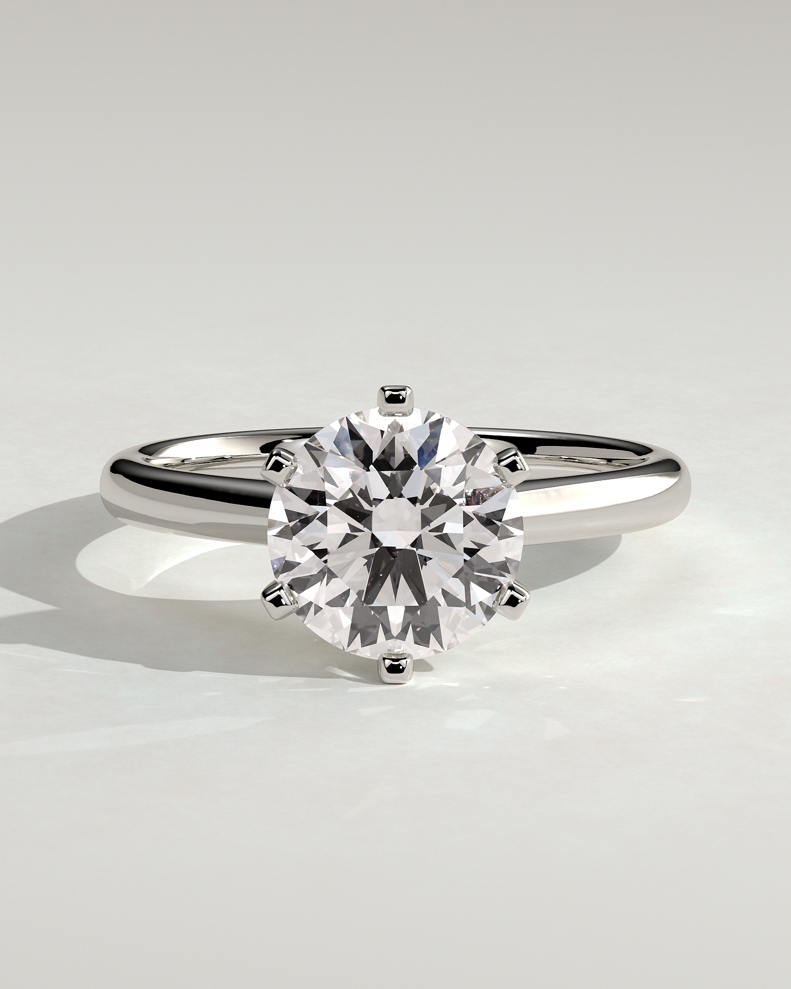 Gabrielle  6 Claw Solitaire - 18k White Gold