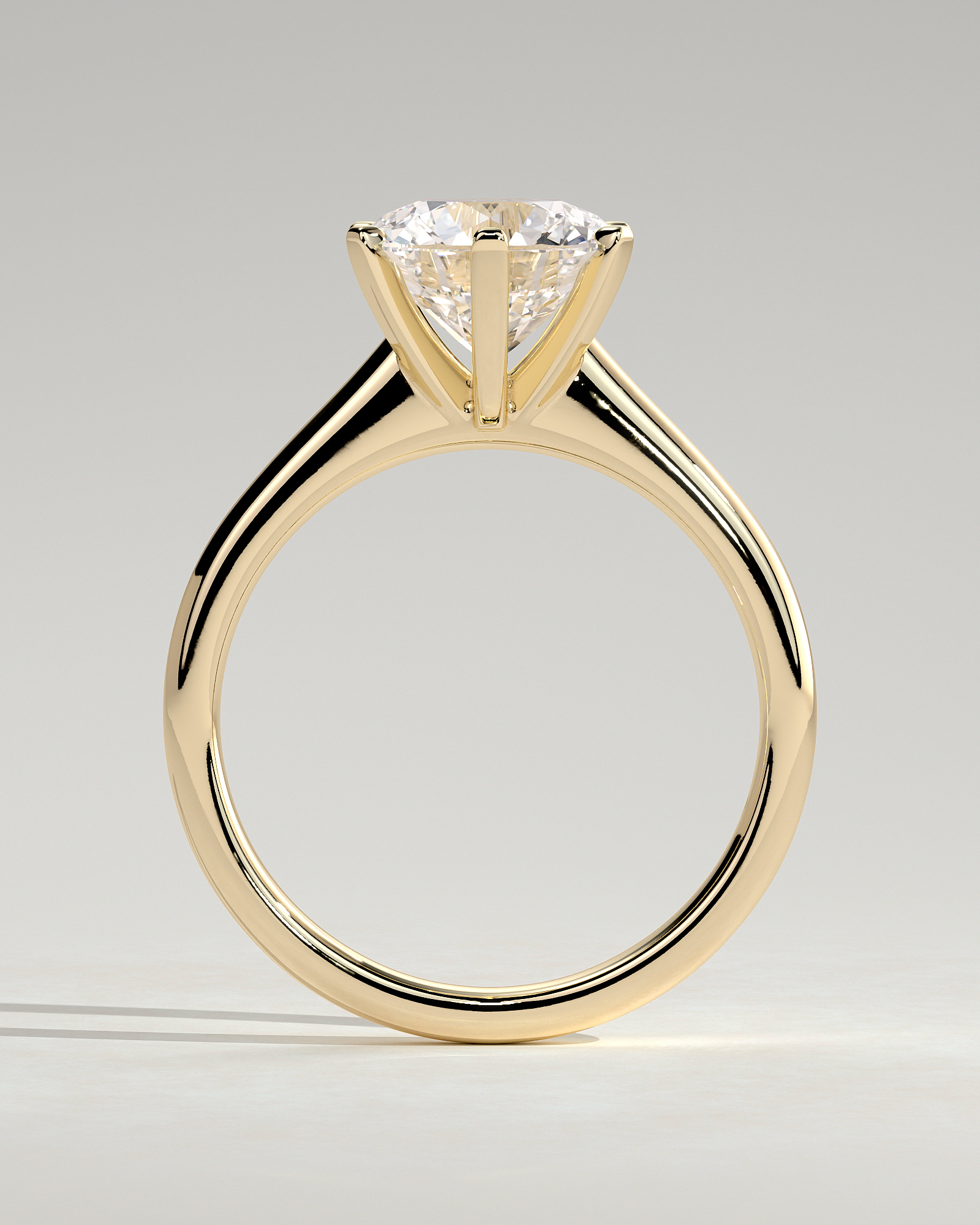 Gabrielle  6 Claw Solitaire - 18k Yellow Gold