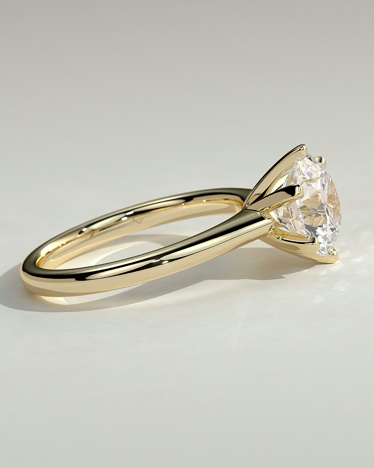 Gabrielle  6 Claw Solitaire - 18k Yellow Gold