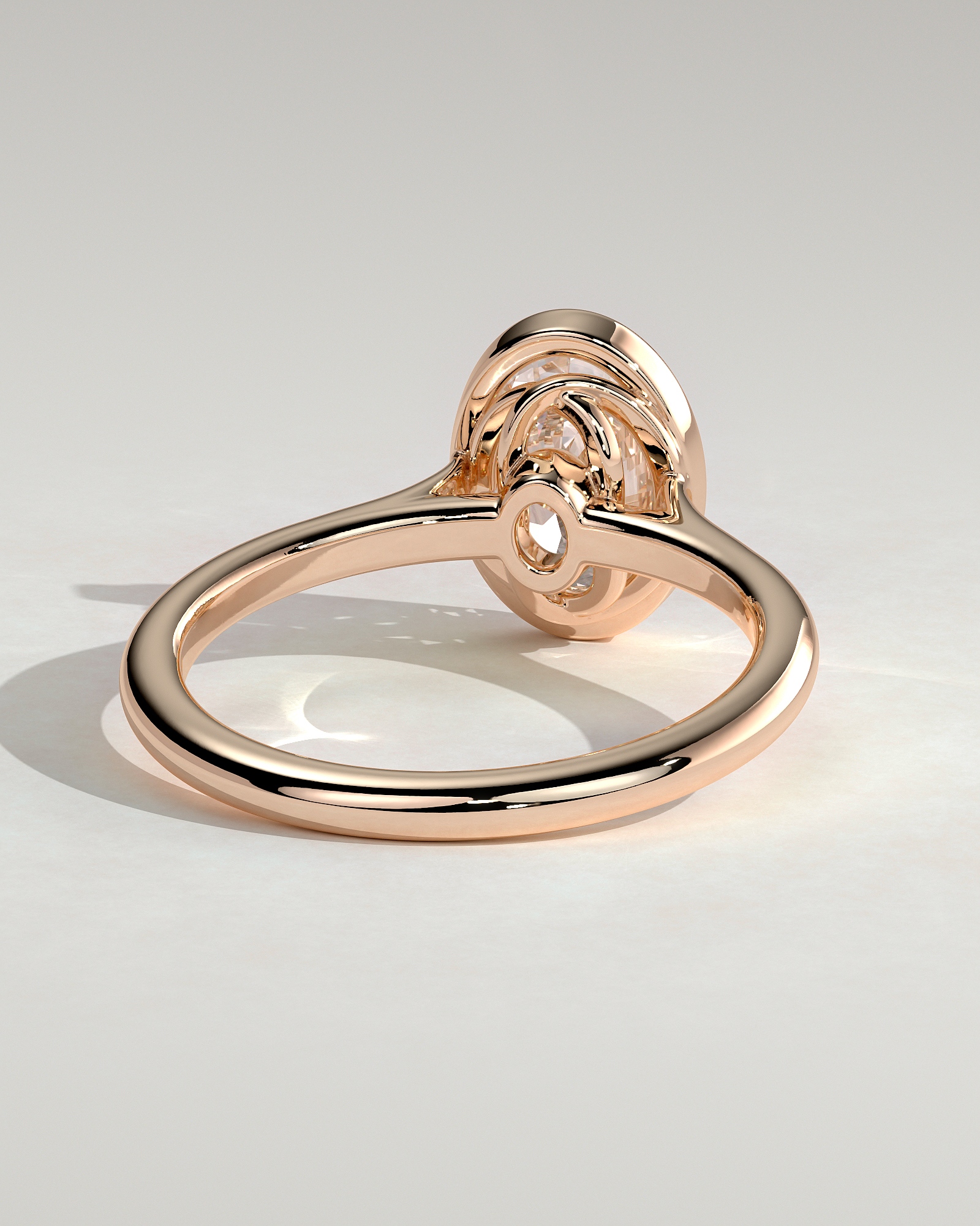 Gemma  Bezel Set Oval Solitaire - 18k Rose Gold