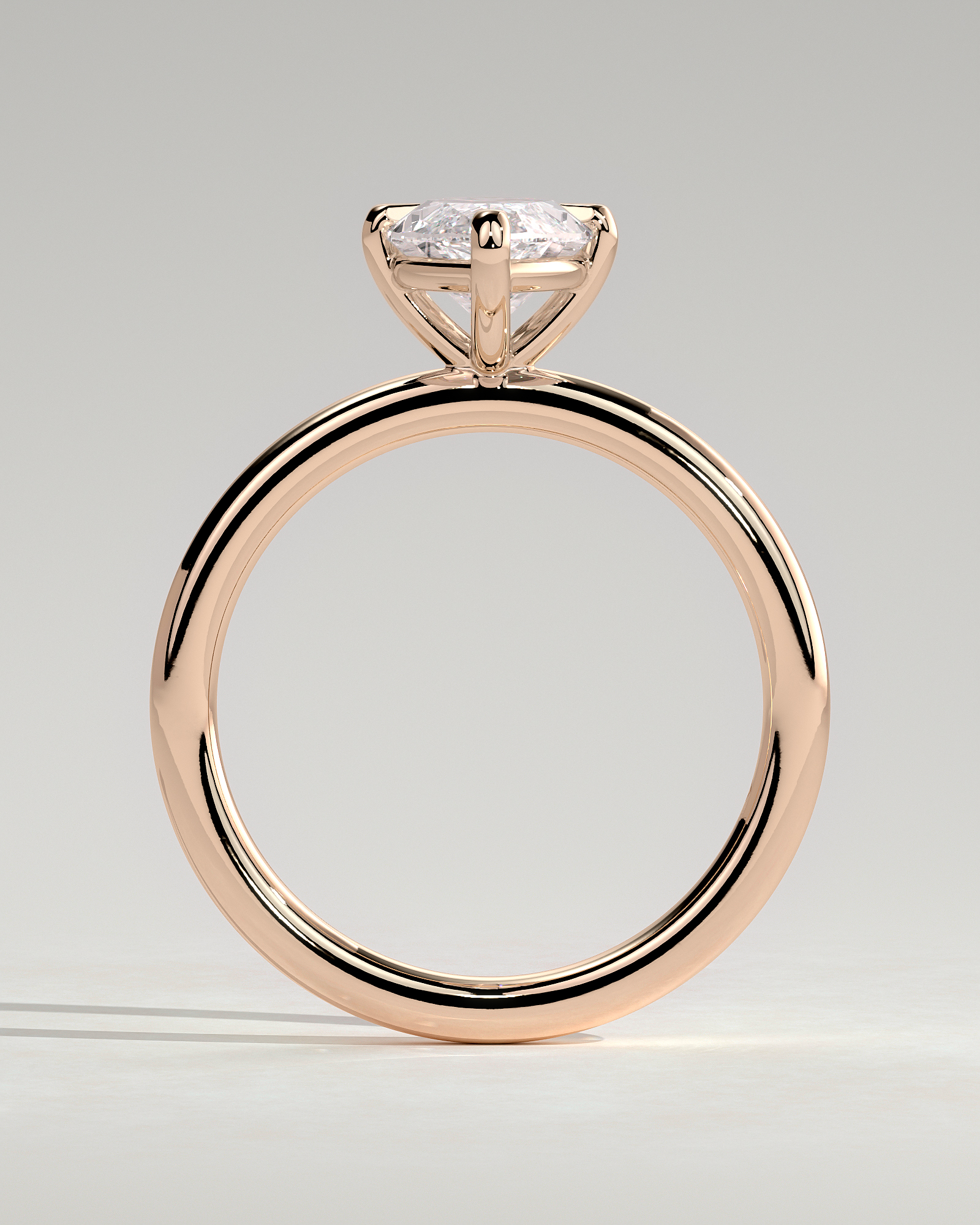 Genevieve  Marquise Solitaire - 18k Rose Gold