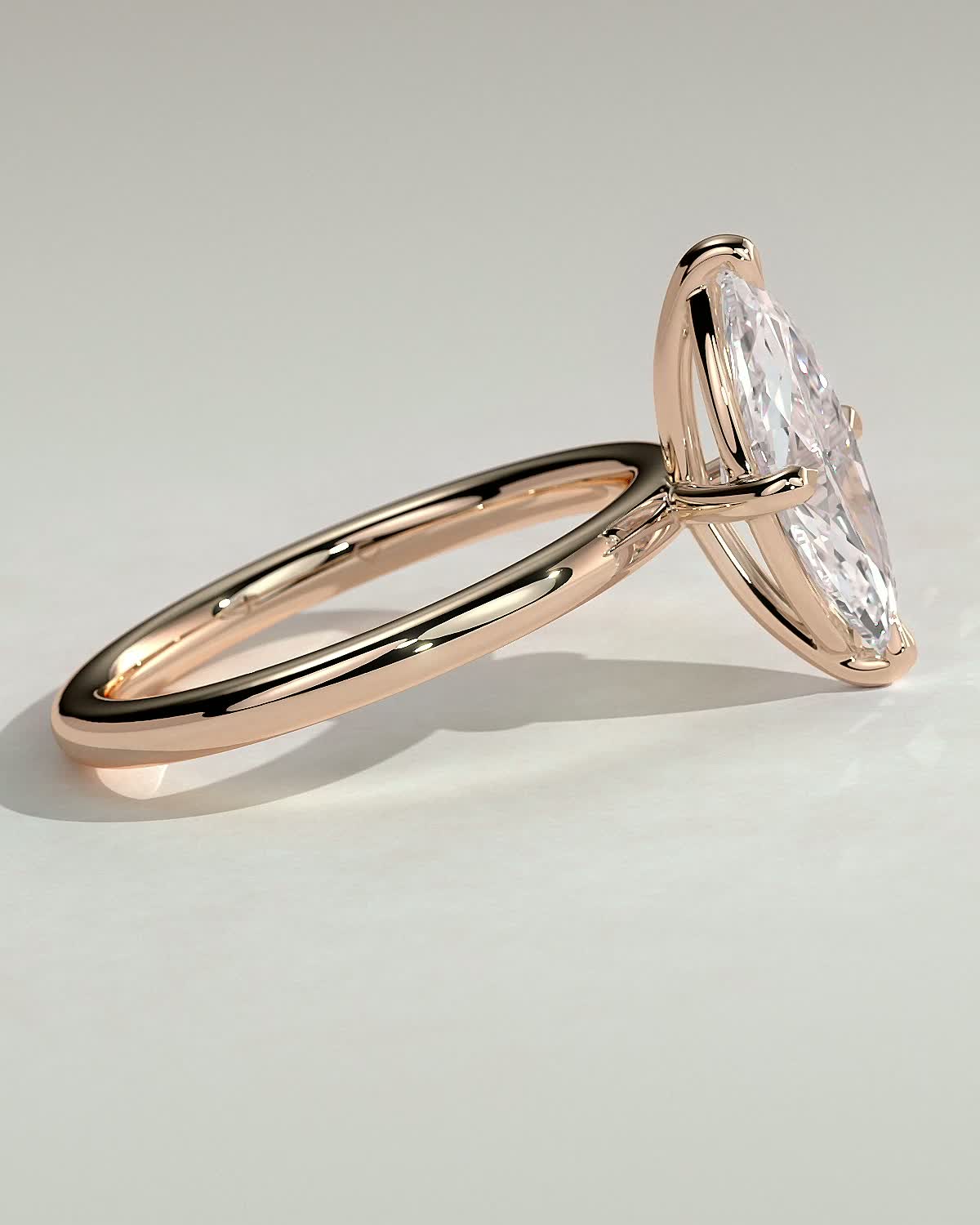 Genevieve  Marquise Solitaire - 18k Rose Gold