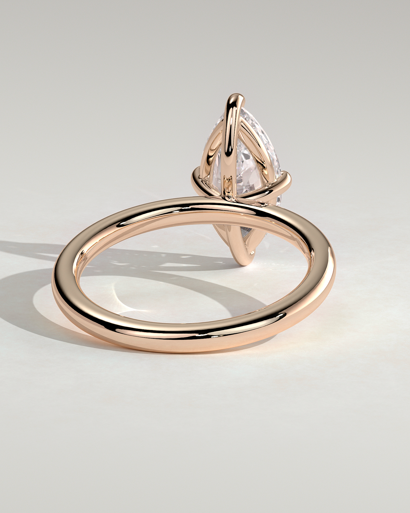 Genevieve  Marquise Solitaire - 18k Rose Gold