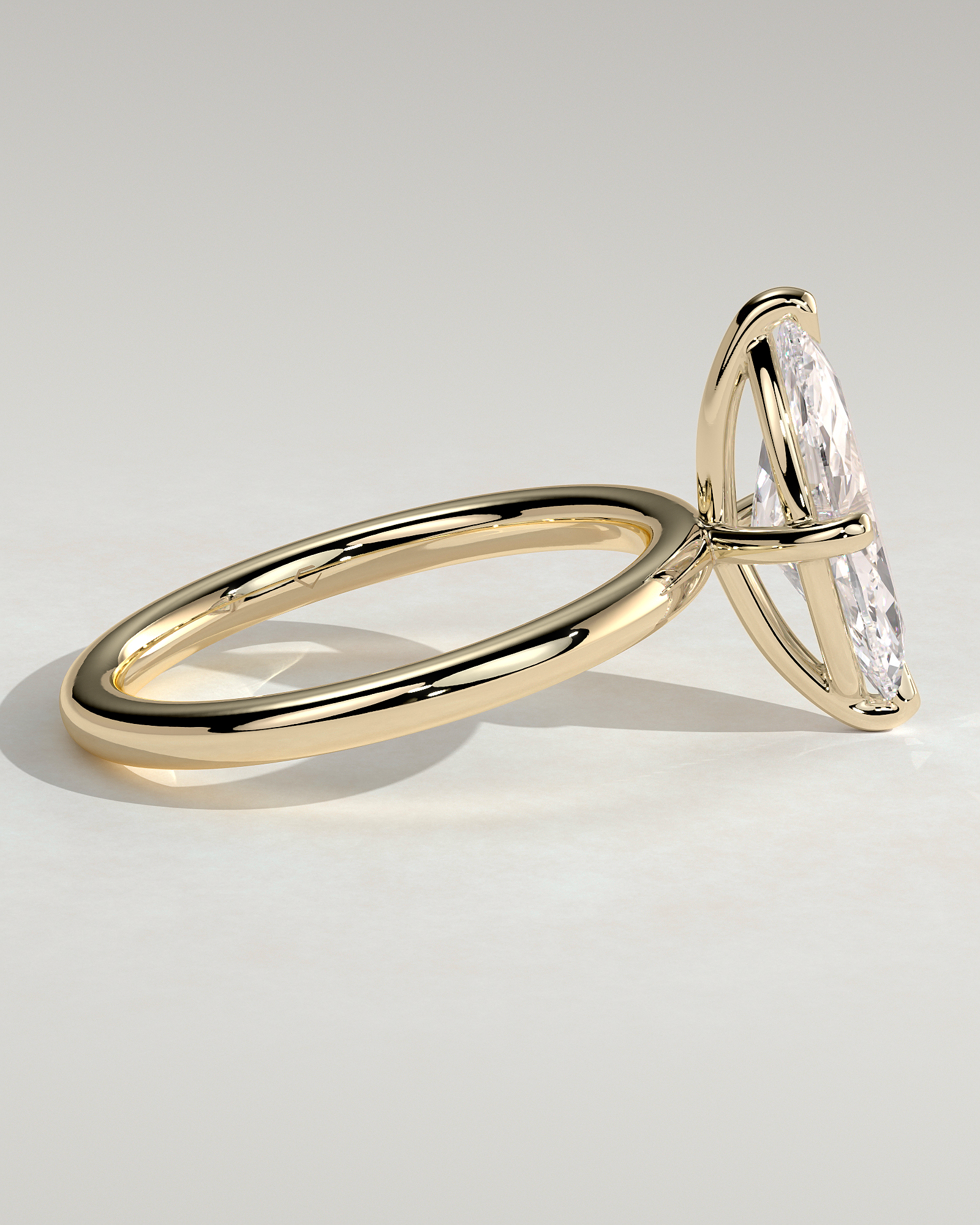 Genevieve  Marquise Solitaire - 18k Yellow Gold