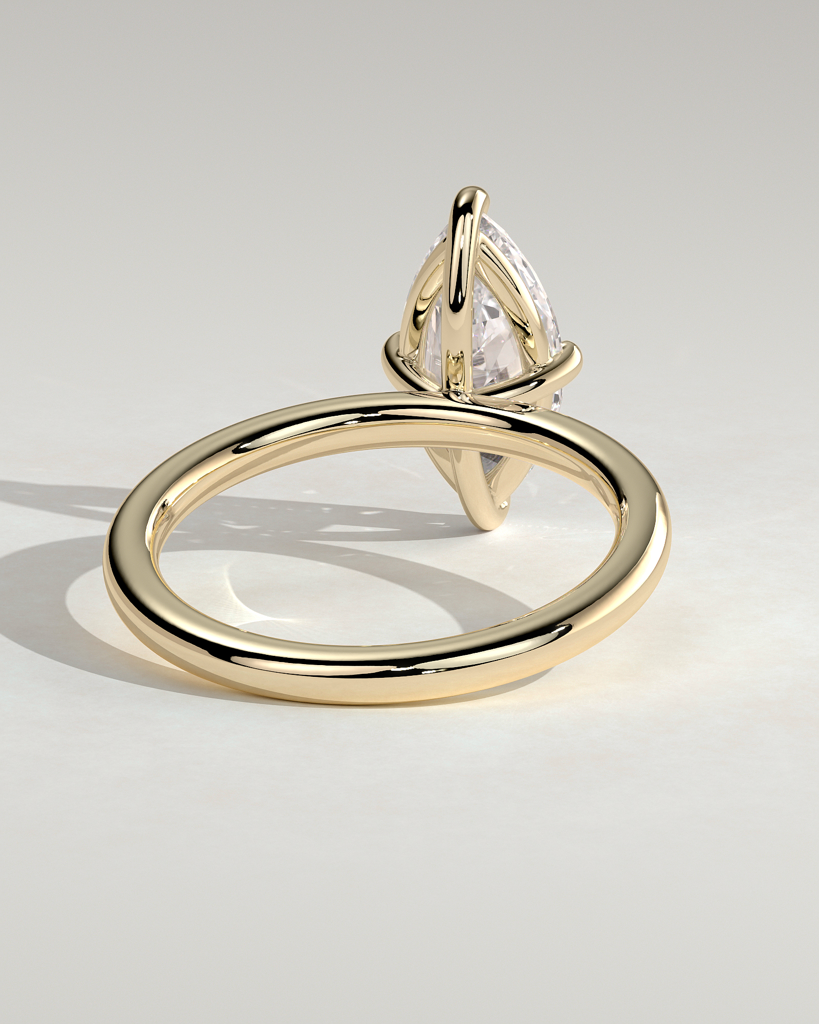 Genevieve  Marquise Solitaire - 18k Yellow Gold