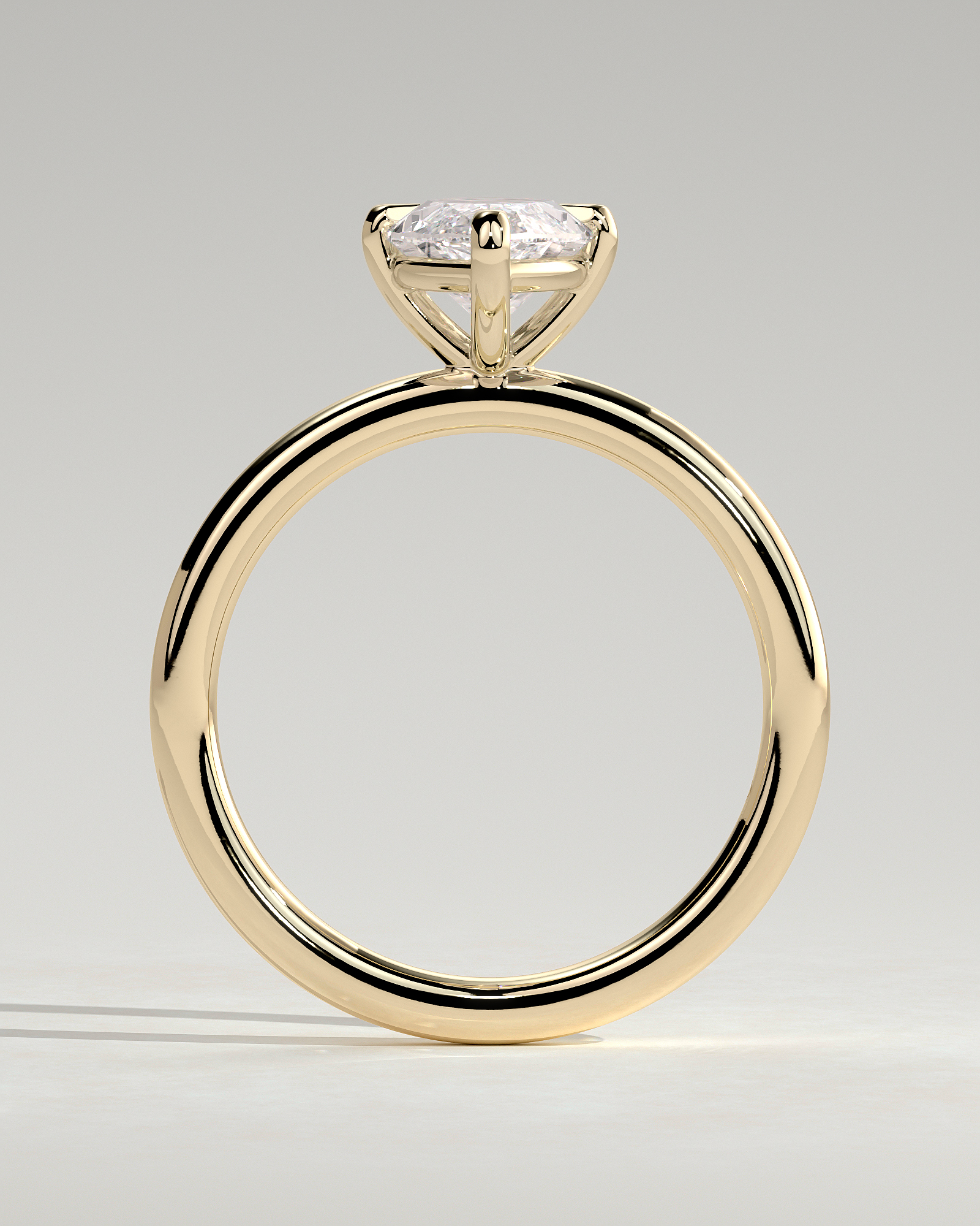 Genevieve  Marquise Solitaire - 18k Yellow Gold
