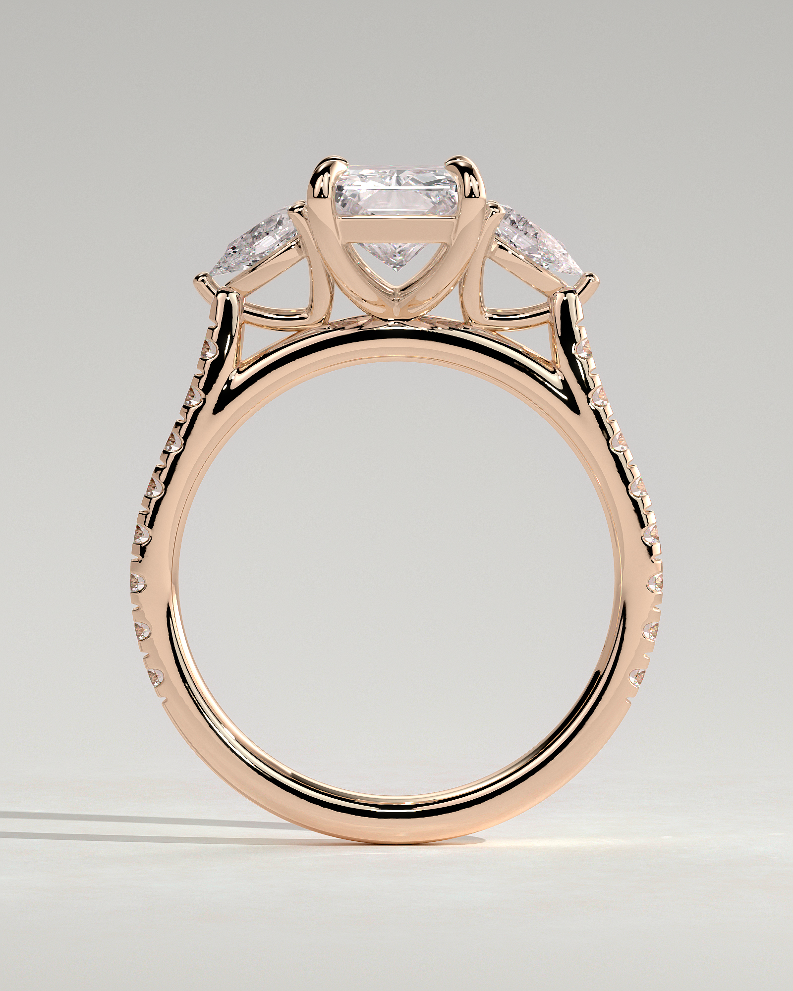 Ginny - Radiant Trilogy with Pav - 18k Rose Gold