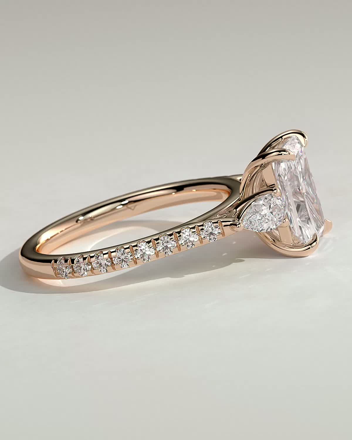 Ginny - Radiant Trilogy with Pav - 18k Rose Gold