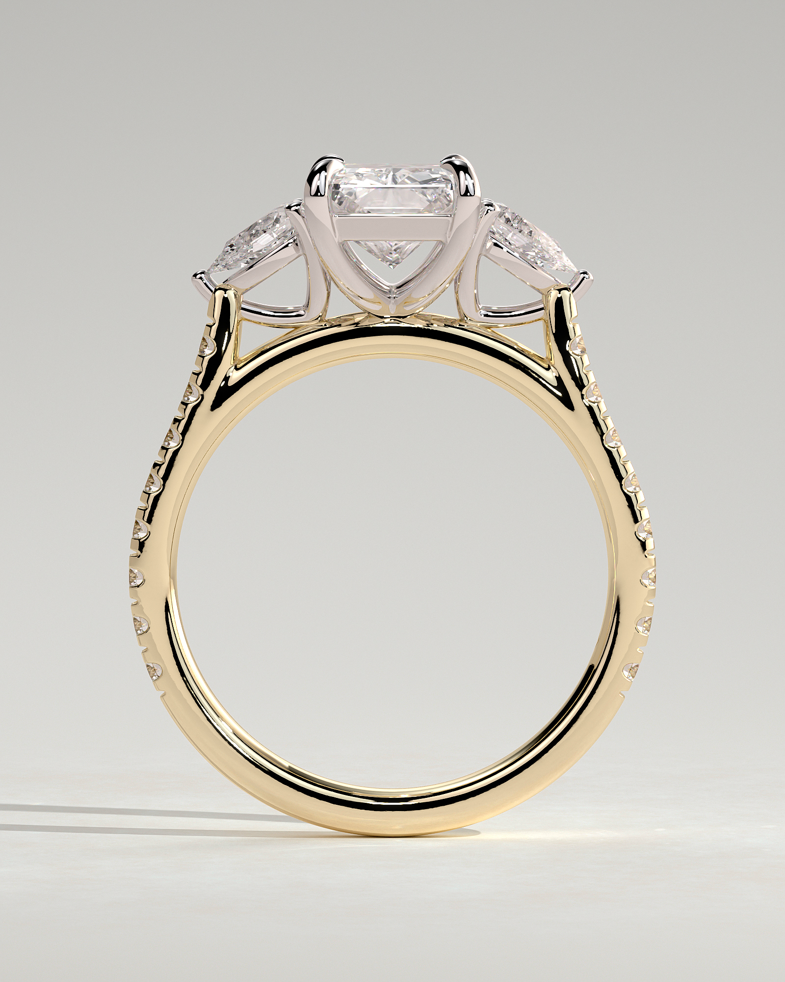 Ginny - Radiant Trilogy with Pav - 18k Yellow Gold / 18k White Gold