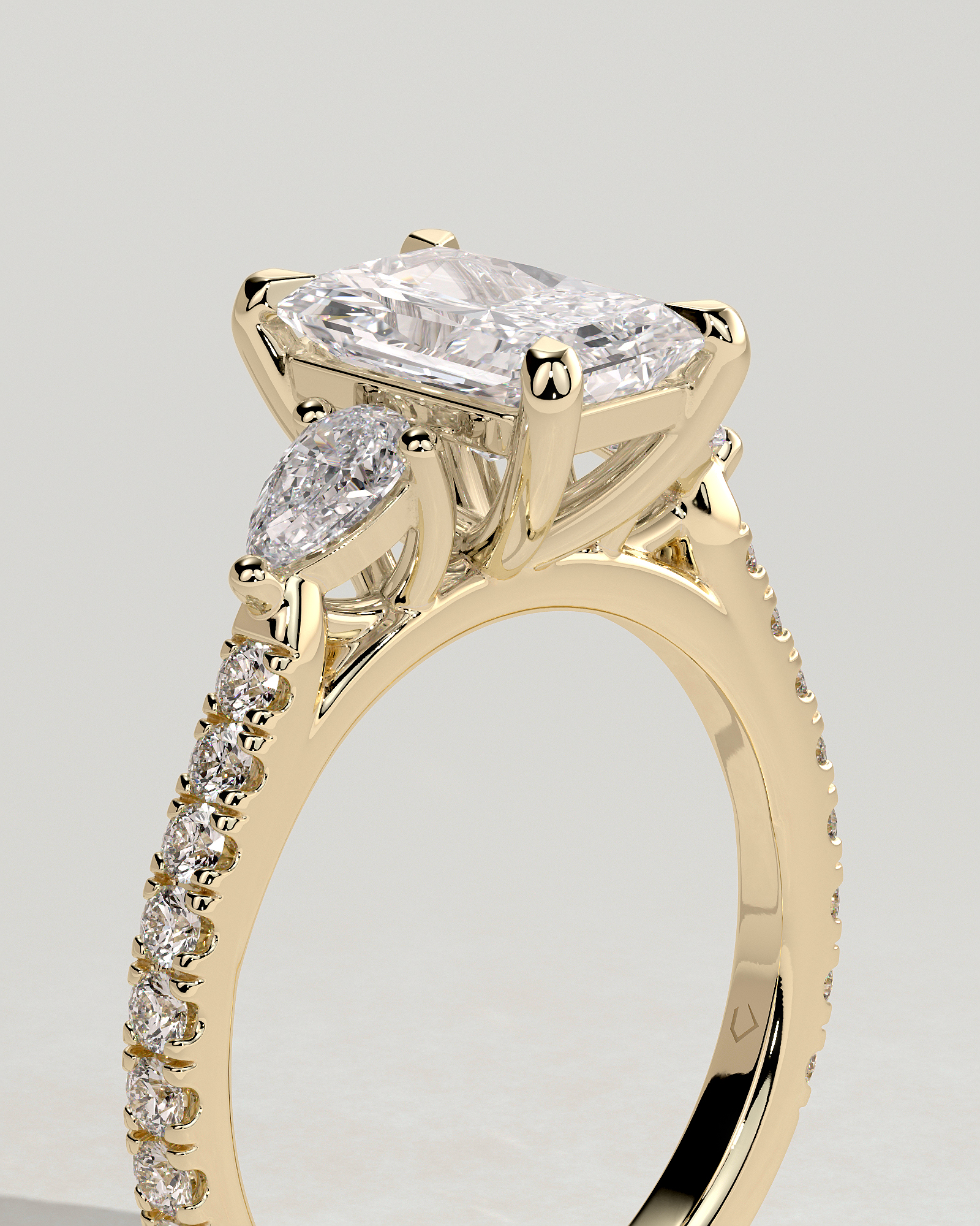 Ginny - Radiant Trilogy with Pav - 18k Yellow Gold