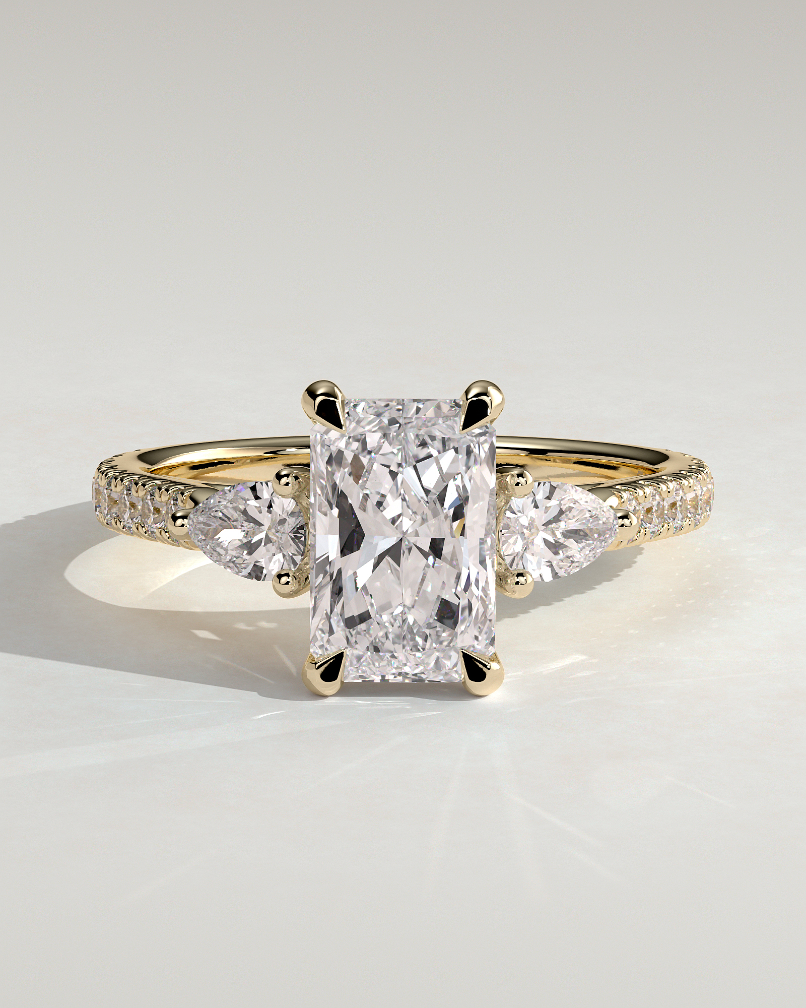 Ginny - Radiant Trilogy with Pav - 18k Yellow Gold
