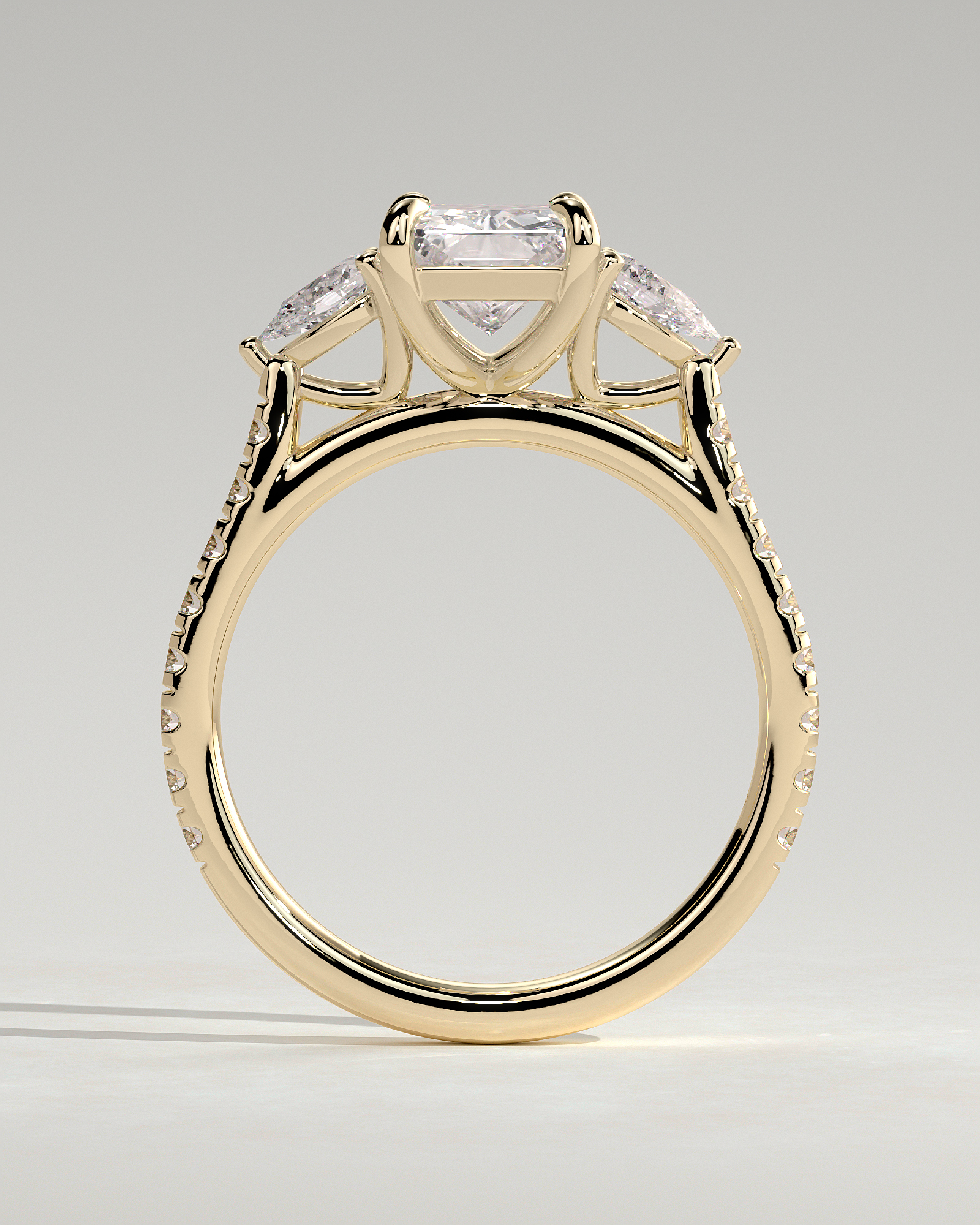 Ginny - Radiant Trilogy with Pav - 18k Yellow Gold