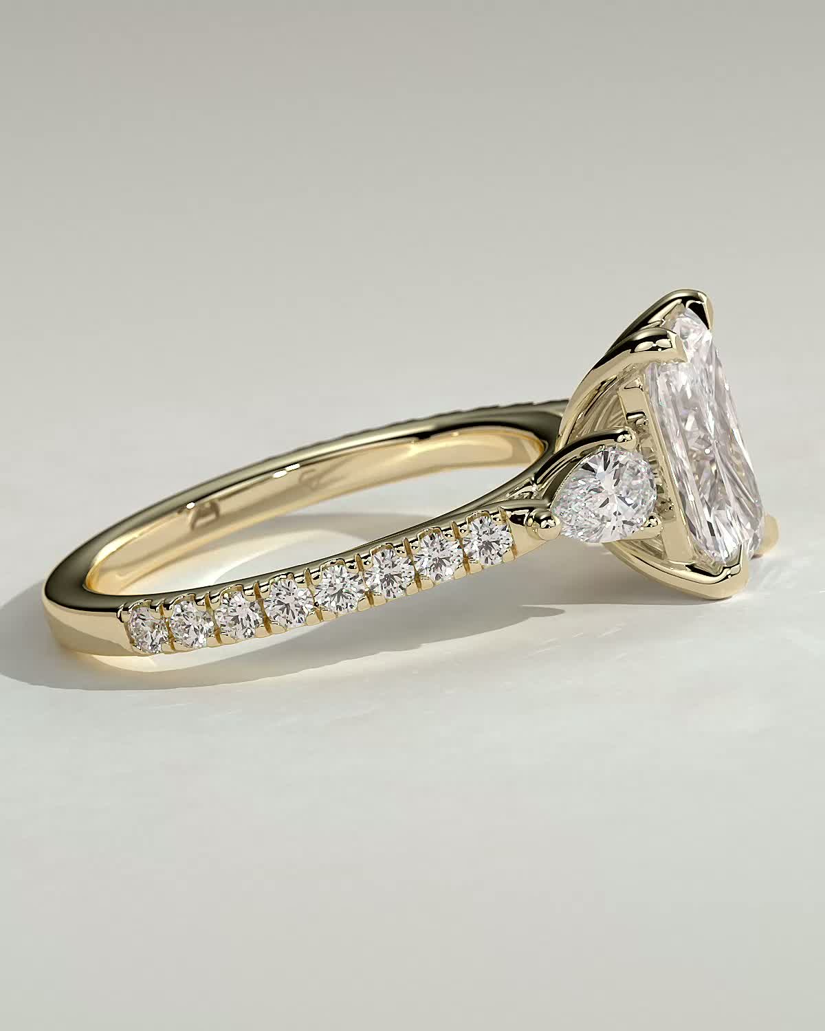 Ginny - Radiant Trilogy with Pav - 18k Yellow Gold