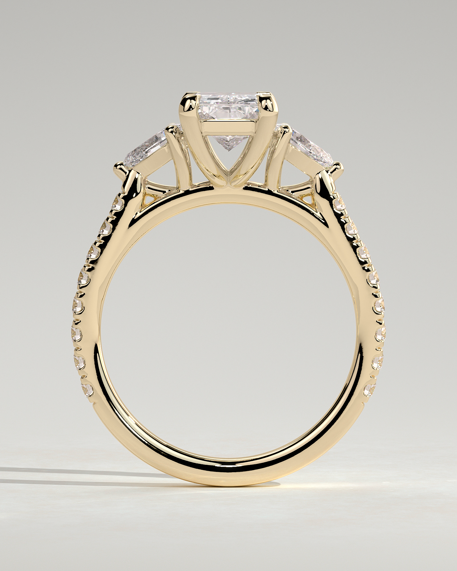 Ginny - Radiant Trilogy with Pav - 18k Yellow Gold