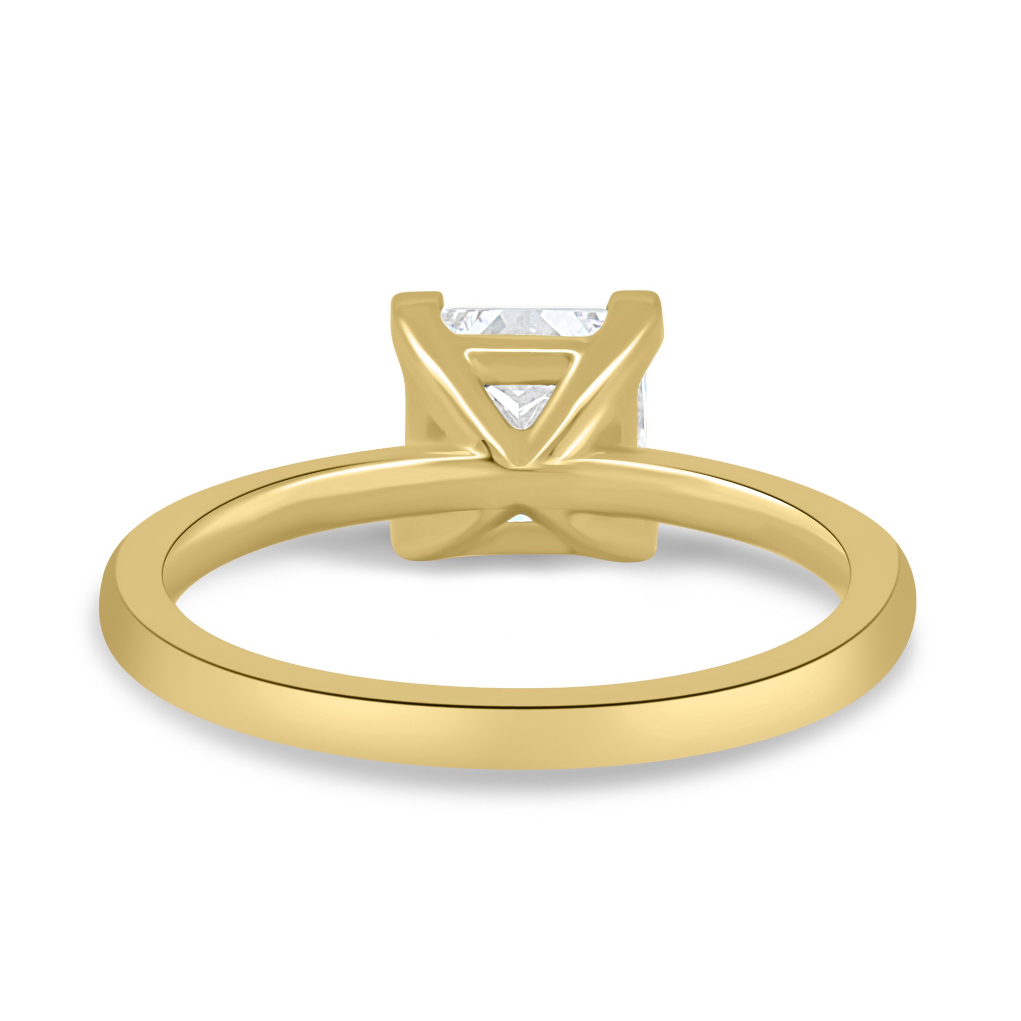 Glinda - 4 Claw Princess Solitaire - 18k Yellow Gold