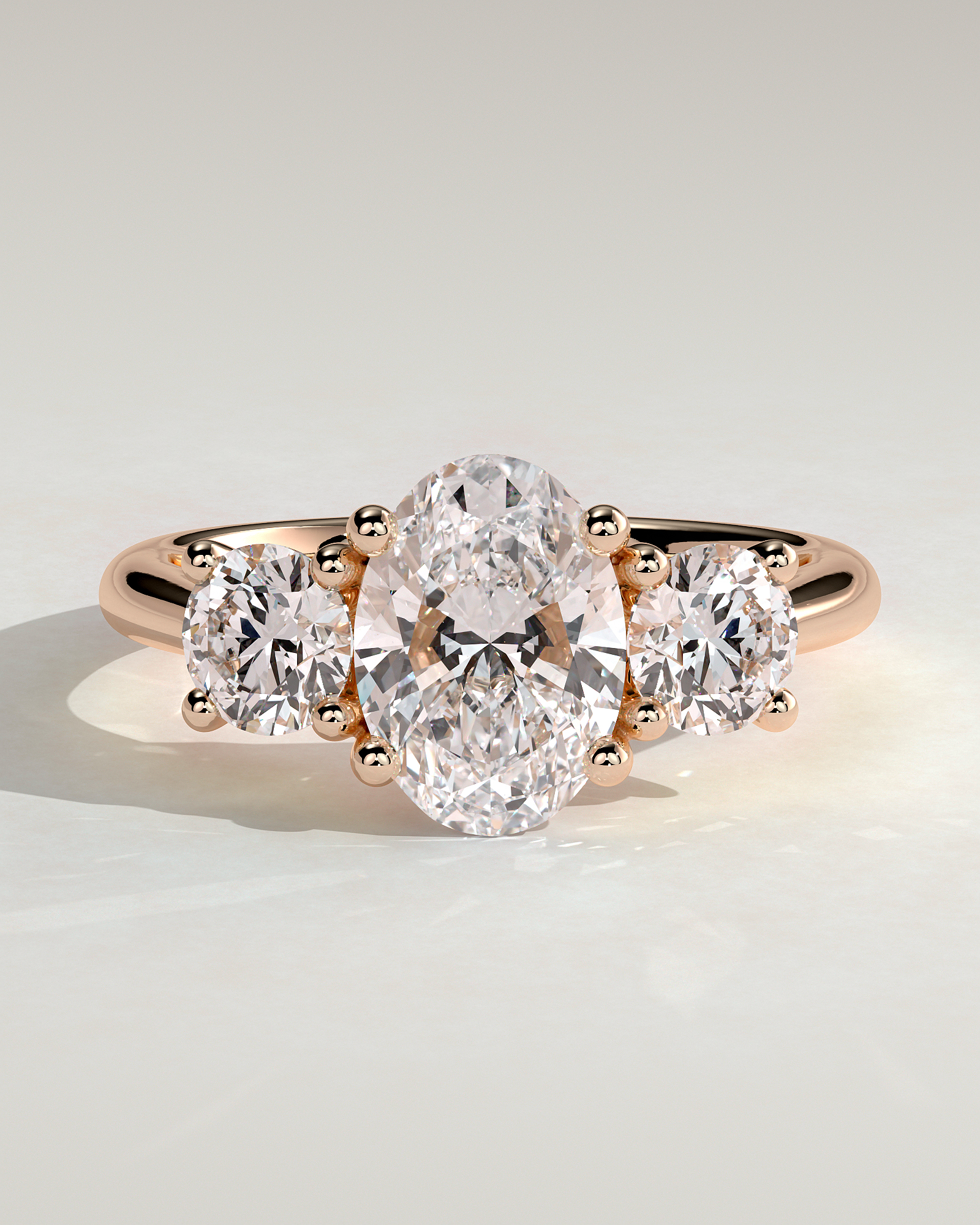 Grace  Trellis Oval Trilogy - 18k Rose Gold