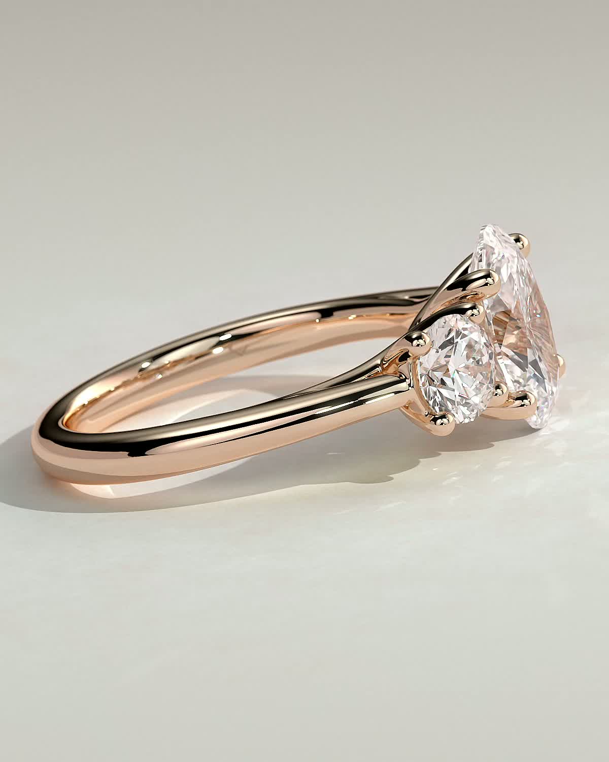 Grace  Trellis Oval Trilogy - 18k Rose Gold