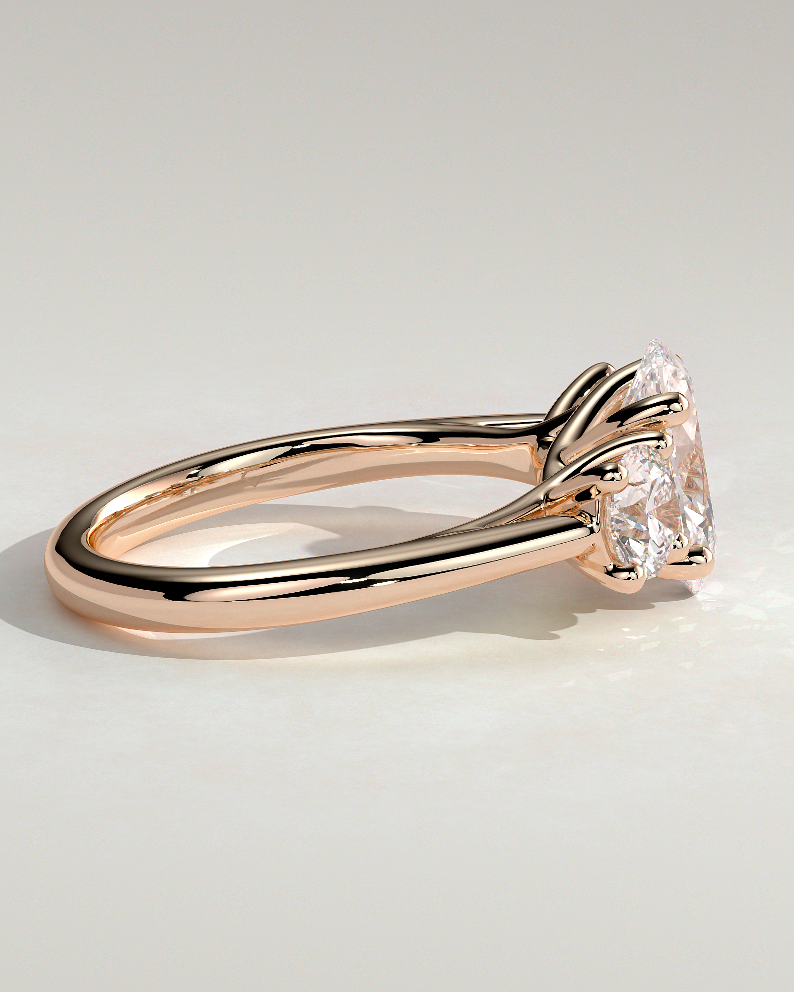 Grace  Trellis Oval Trilogy - 18k Rose Gold