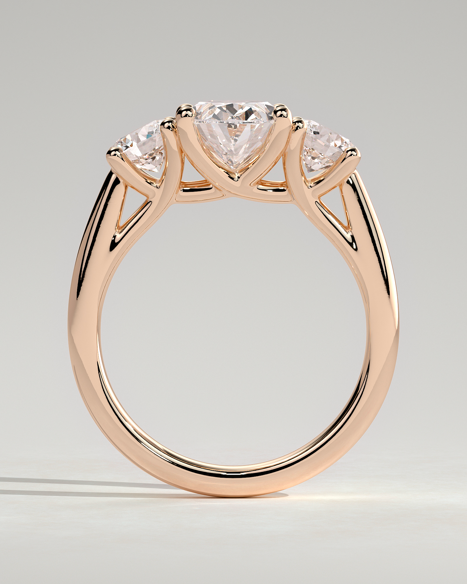 Grace  Trellis Oval Trilogy - 18k Rose Gold