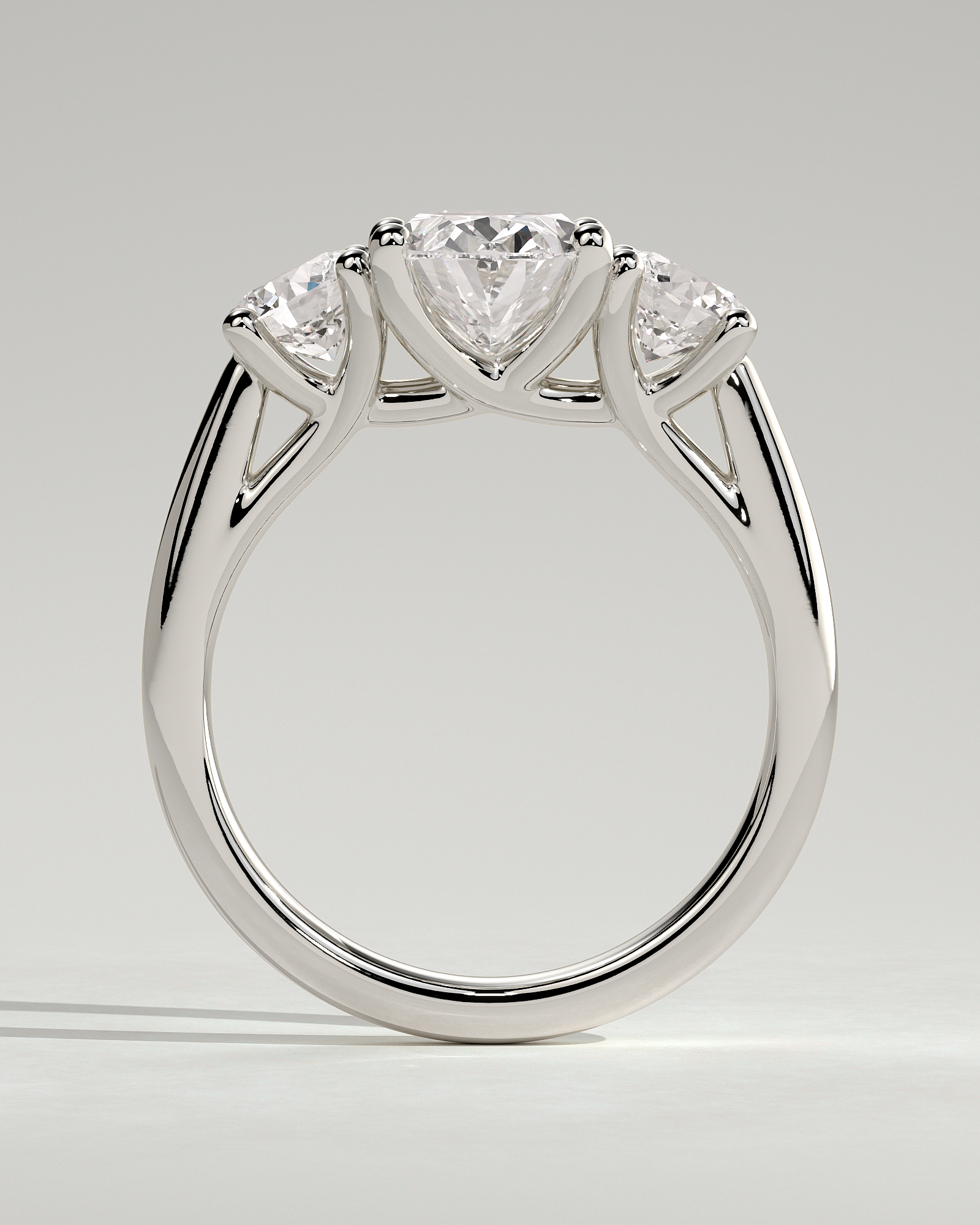 Grace  Trellis Oval Trilogy - 18k White Gold