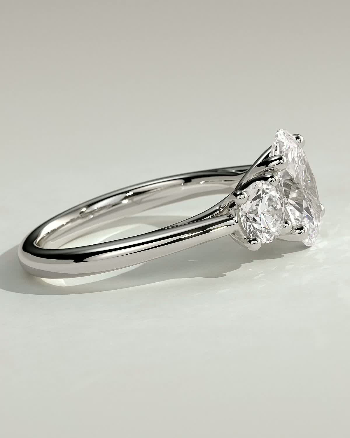 Grace  Trellis Oval Trilogy - 18k White Gold