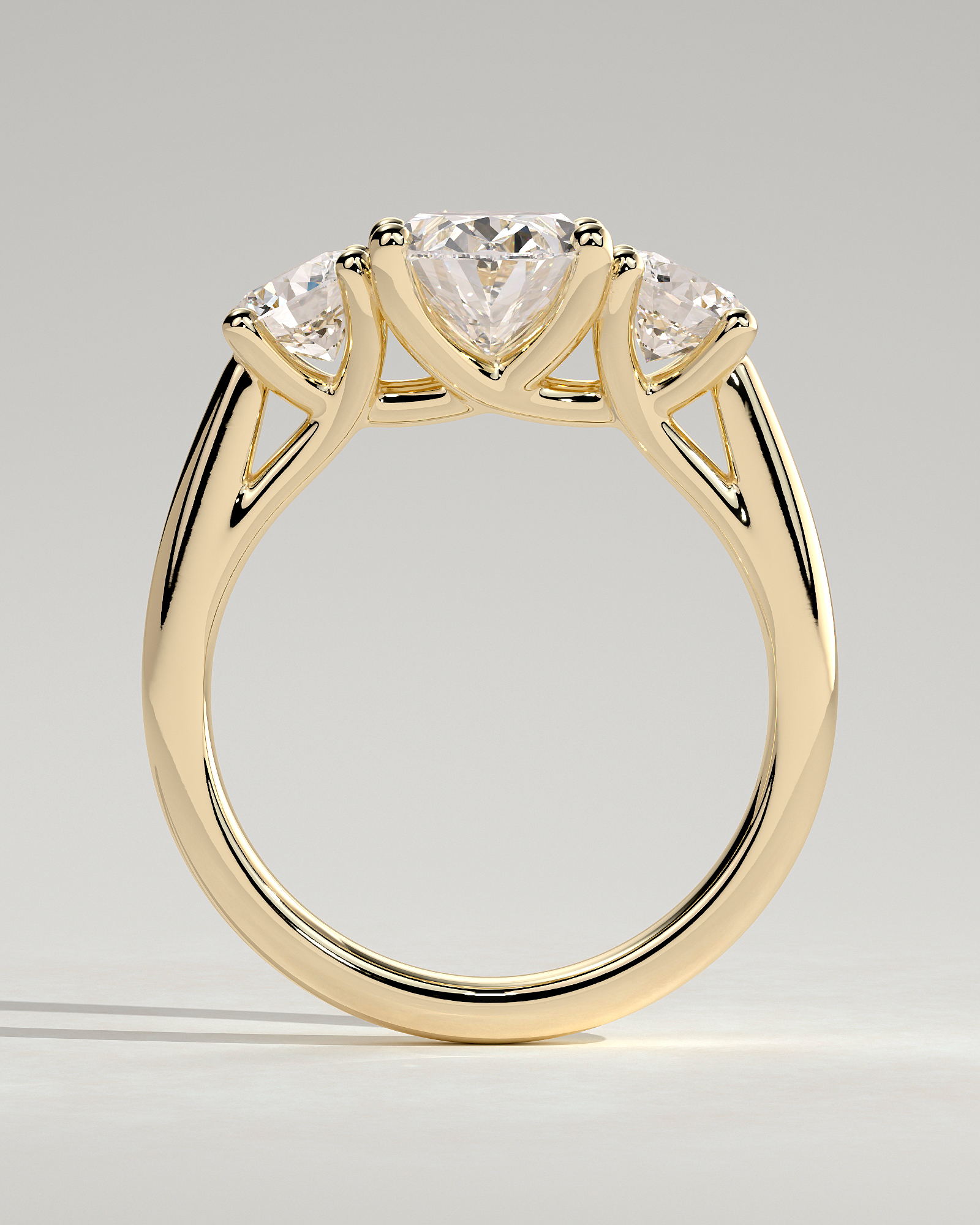Grace  Trellis Oval Trilogy - 18k Yellow Gold