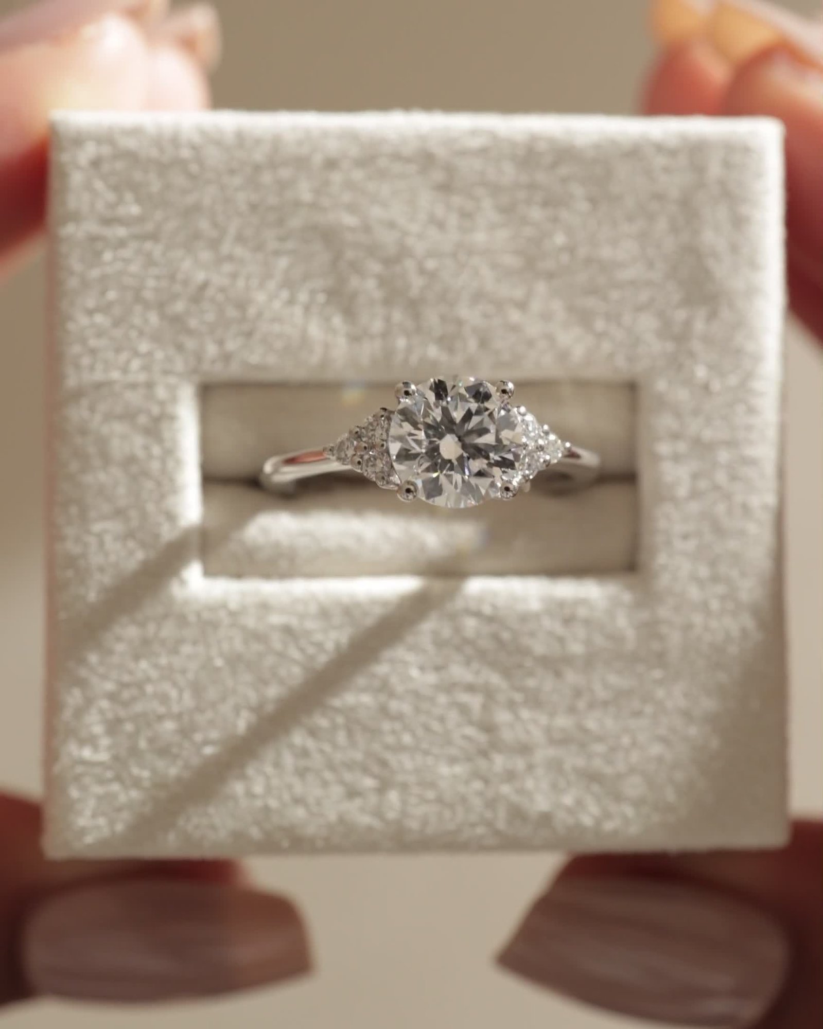 Greta  Round Trilogy with Round Side Stones Lifestyle Image