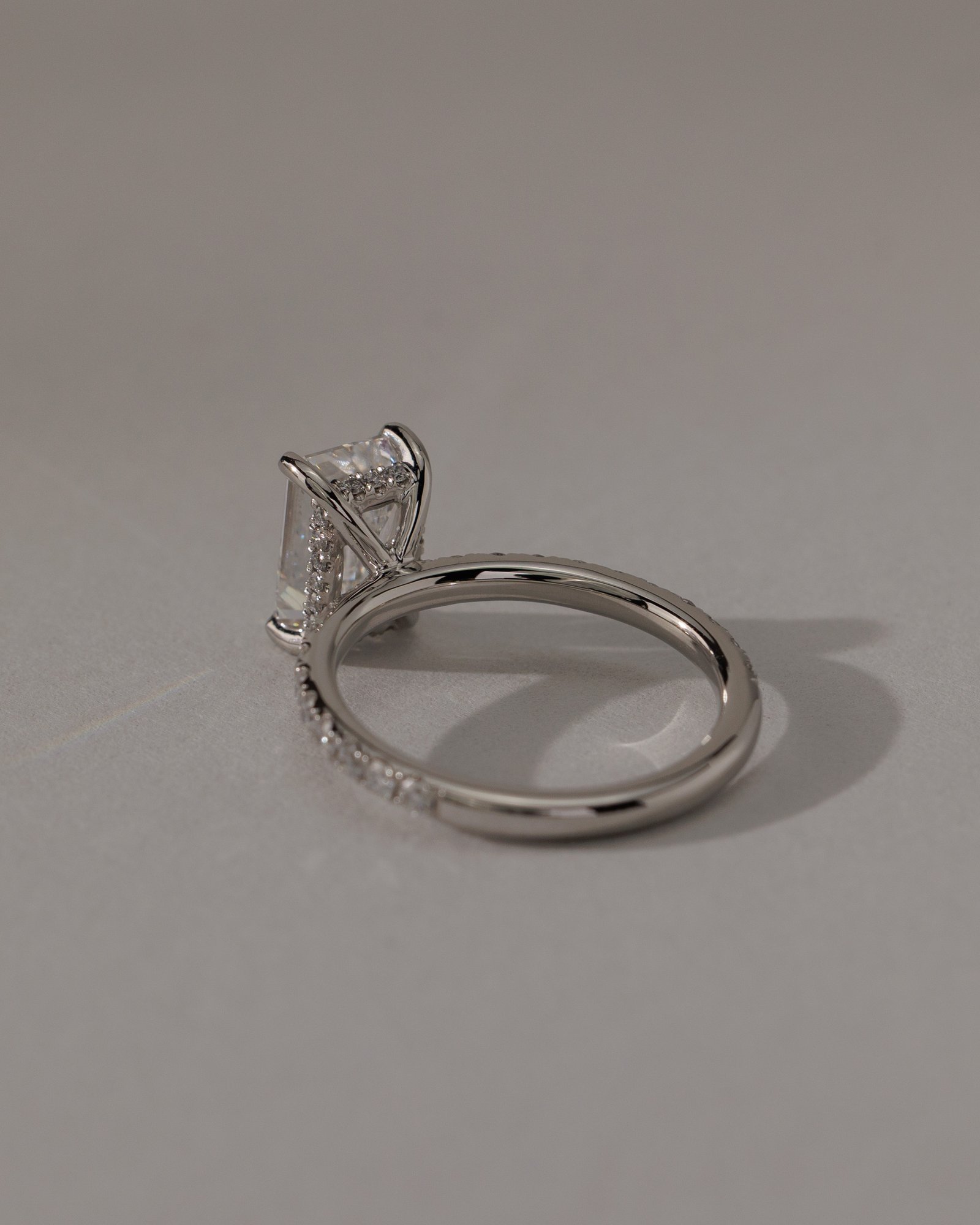 Gwyneth - Emerald Solitaire with Hidden Halo Lifestyle Image