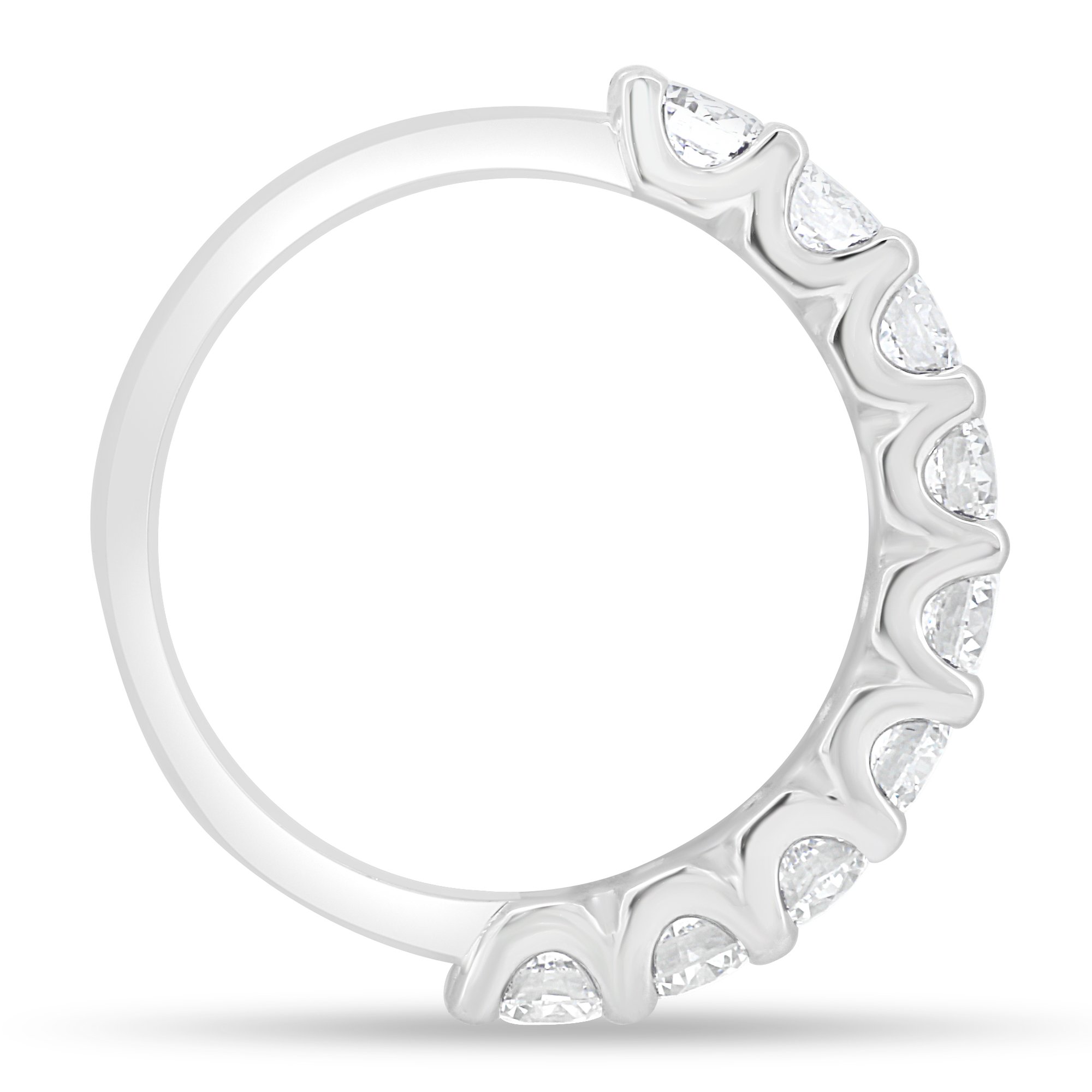 Half Elizabeth - Half Eternity Ring - 18k White Gold