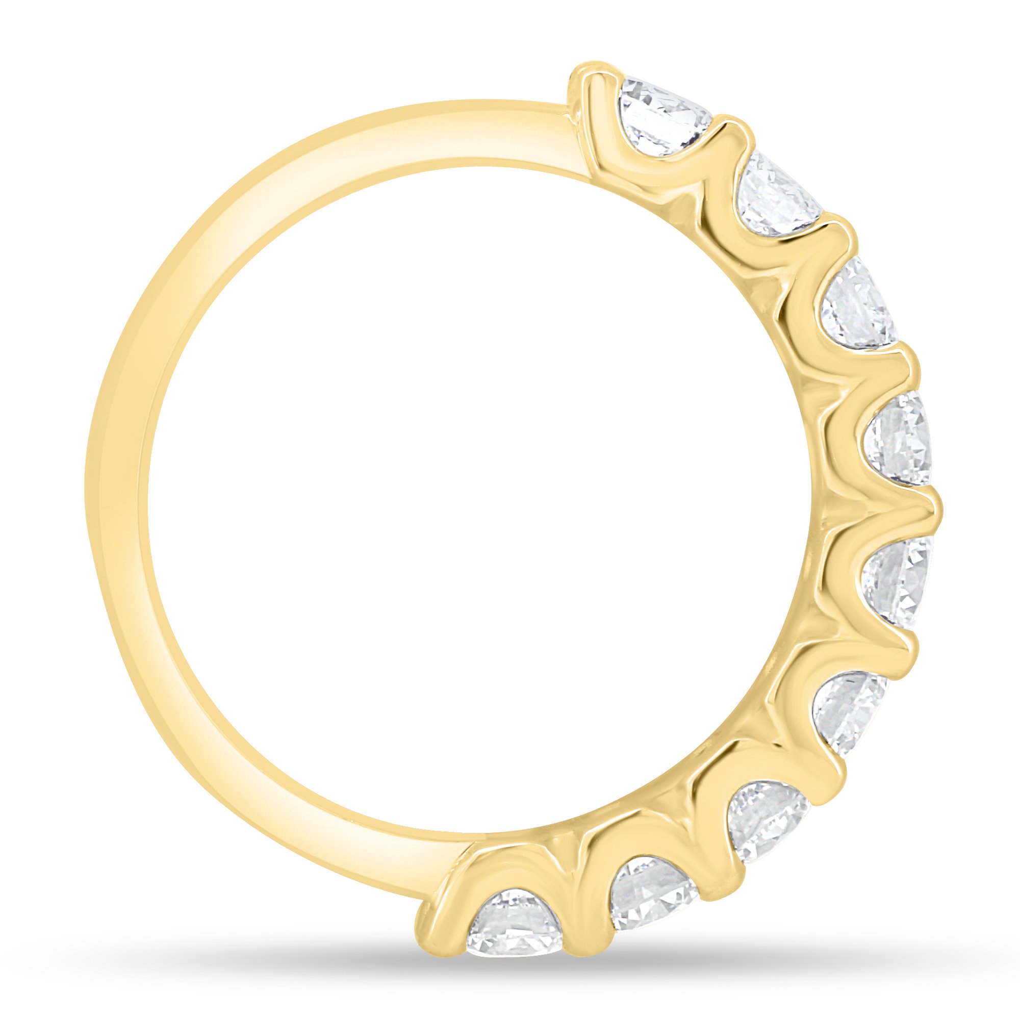 Half Elizabeth - Half Eternity Ring - 18k Yellow Gold