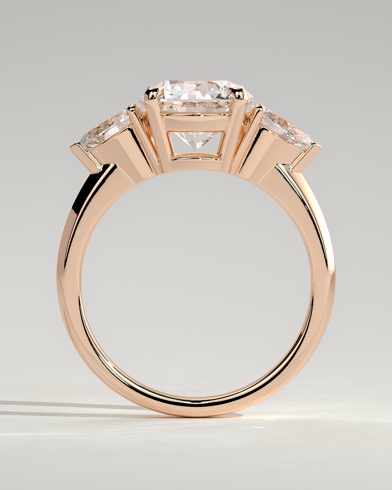 Halle - 4 Claw Basket Set Trilogy - 18k Rose Gold